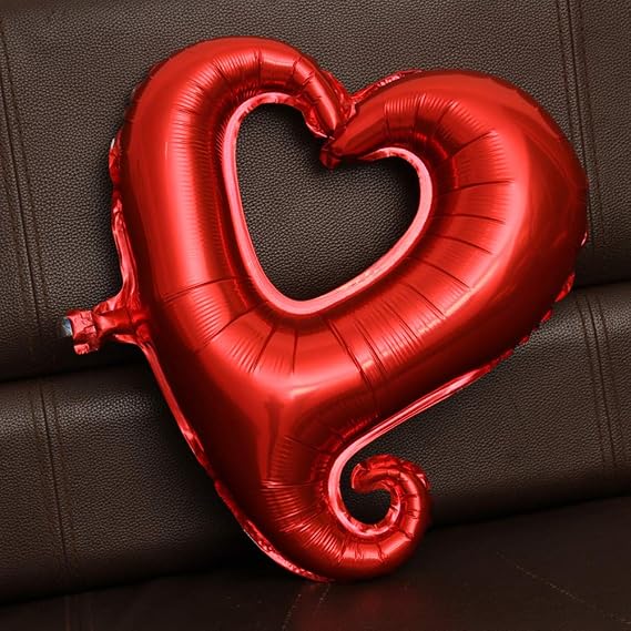 Soochat Red Heart Balloons, Heart Shape Foil Mylar Helium Balloon for Valentine's Day Wedding Party Decorations 10 Pcs