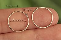 Vista 151 de Gold Hoop Earrings Silver Hoop Earrings - Hoop Earrings For Women Two Pcs Of Thin Gold Filled Sterling Silver Hoops, Helix Hoop, Tragus Ring