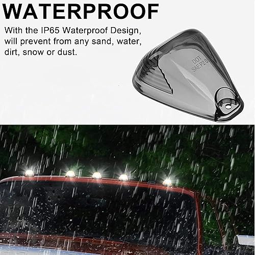 Miniatura 4 de WINETIS 5 luces de marcador de cabina de techo con bombillas LED blancas de repuesto compatible con Ford F150 F250 F350 F450 F550 F650 F750 E150