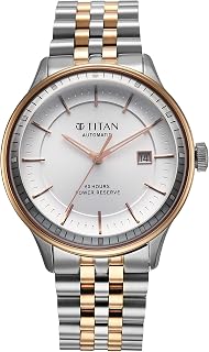Titan Weekender 60 Hours Power Reserve Concealed Automatic Analog with White Dial Dual-Tone Stainless Steel Strap Watch fo... Price In India