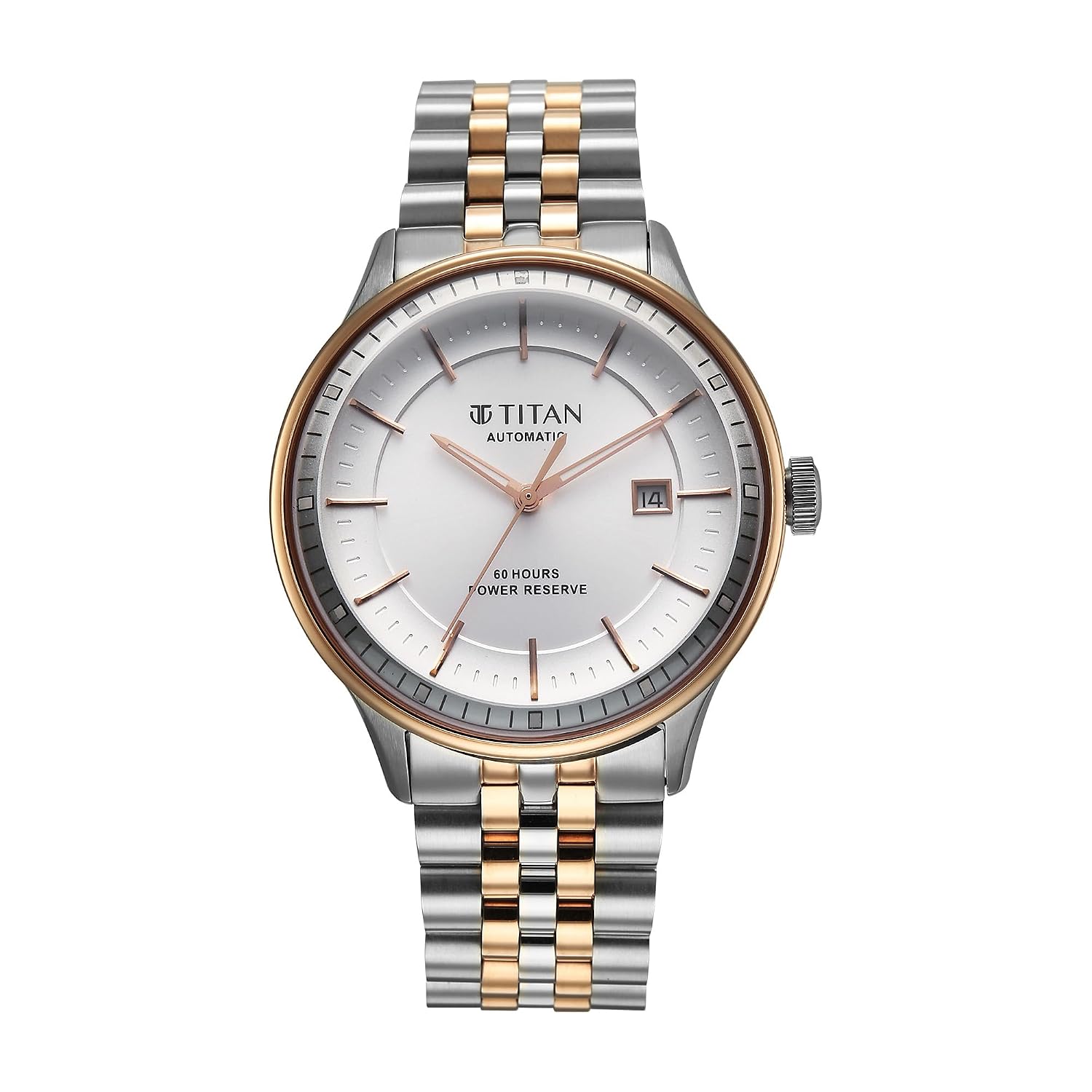 Titan Weekender 60 Hours Power Reserve Concealed Automatic Analog with White Dial Dual-Tone Stainless Steel Strap Watch fo... - Review, Price and Buying Guide