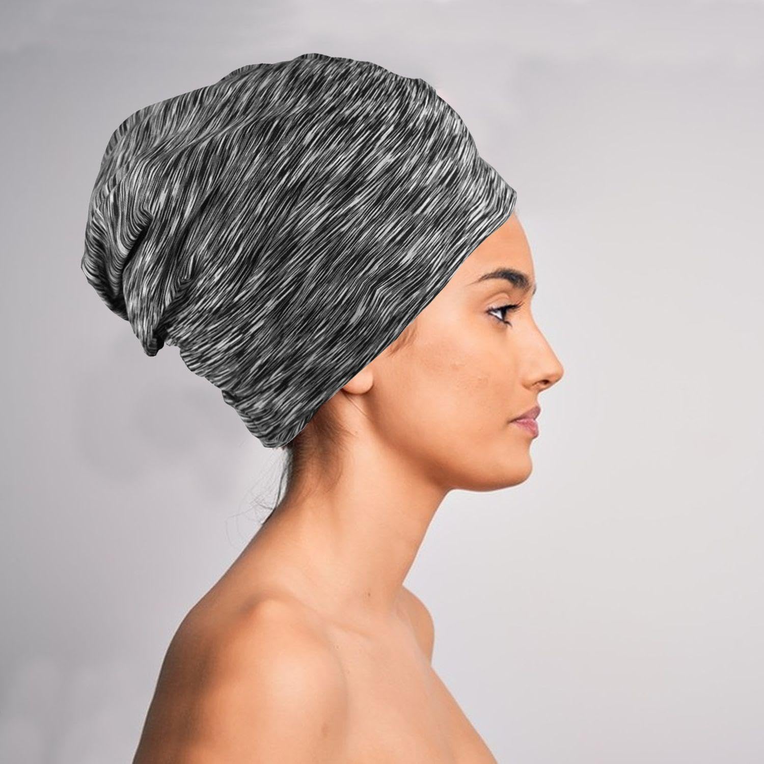 1 Piece Striped Nightcap, Elastic Nightcap, Adjustable Nightcap, Soft Nightcap, Warm Hat, Outdoor Hair Hat - Image 4