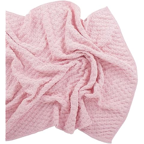 Wool Couture Molly Baby Blanket Knitting Kit - Beginner Skill Level - Includes 12 Balls of Beau Baby Yarn, Sewing Needle, and Pattern - Baby Pink Cover