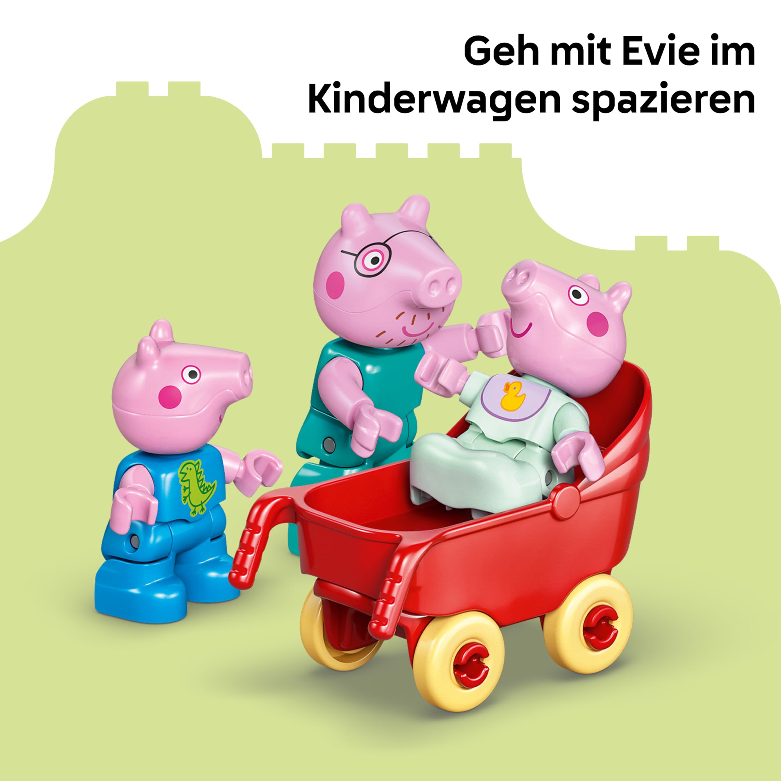 LEGO DUPLO Peppa Wutz Familienhaus - Lernspielzeug zur Förderung der Motorik - Montessori Spielzeug mit 5 Figuren & Puppenhaus Zubehör - Geschenk für Mädchen & Jungen ab 2 Jahren - 10467