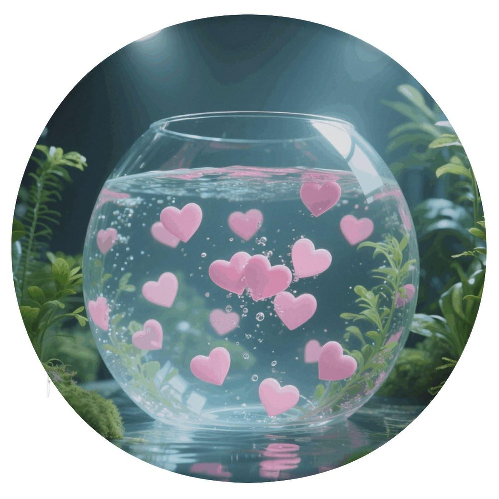 VstaDank Sea of Heart Cushions Memory Non Slip Car Seat Cushions Dining Chairs Cushion Indoo Dining Room Round Chair Pads with Zipper and Removable Cover Cushion