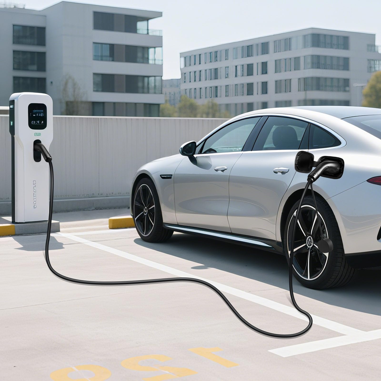 VEVOR EV Ladekabel, 16 A, 7 m, max. 11 kW, Verlängerungskabel, kompatibel mit Typ-2-Ladegeräten für Elektrofahrzeuge, 3-Phasen-Wechselstrom, 480 V, 50 Hz, IP65, Autoladekabel mit Tragetasche