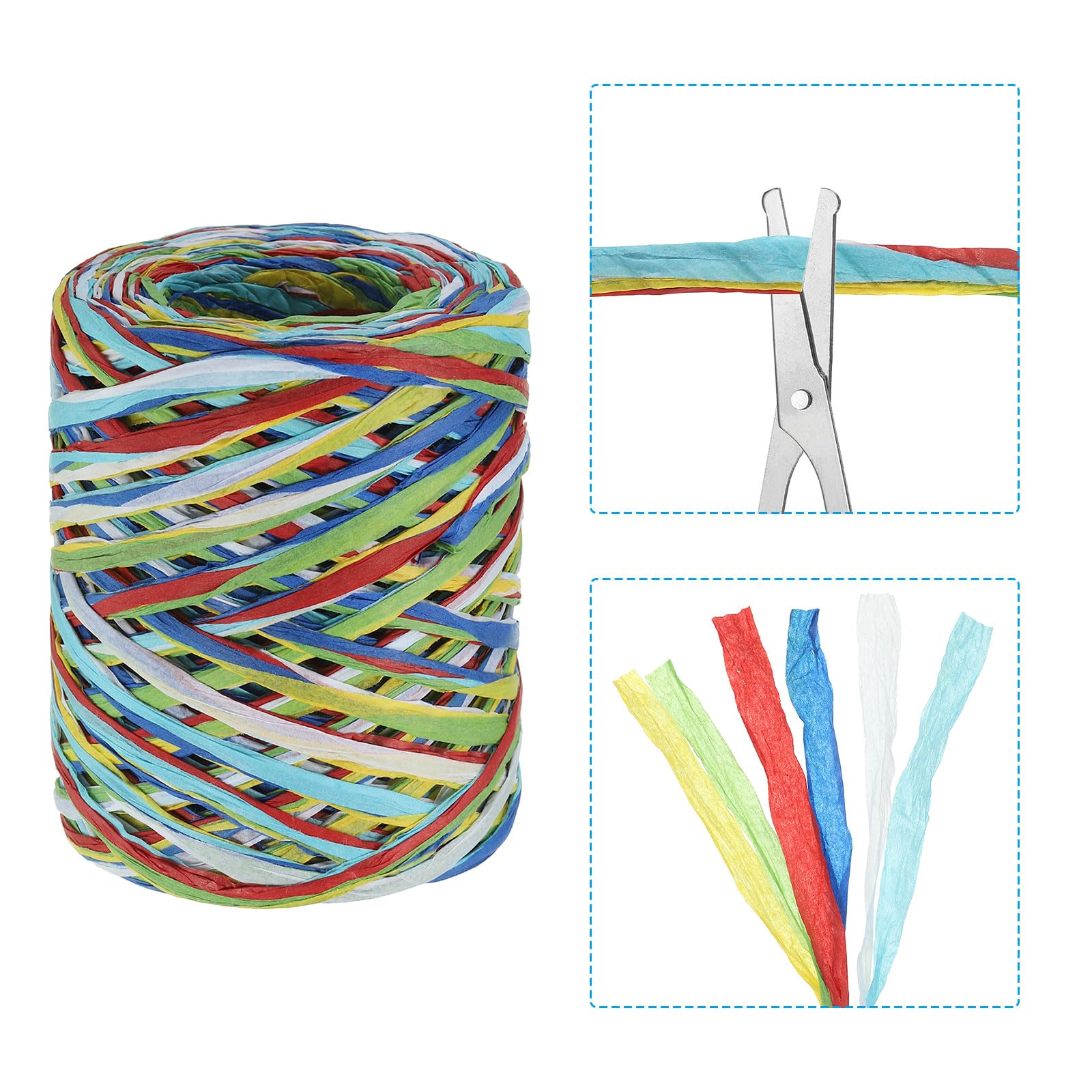PATIKIL Raffia Paper Craft Ribbon Assortment Kit, Natural Raffia String with Scissor for Gifts Flower Bouquets, Decoration - Image 4
