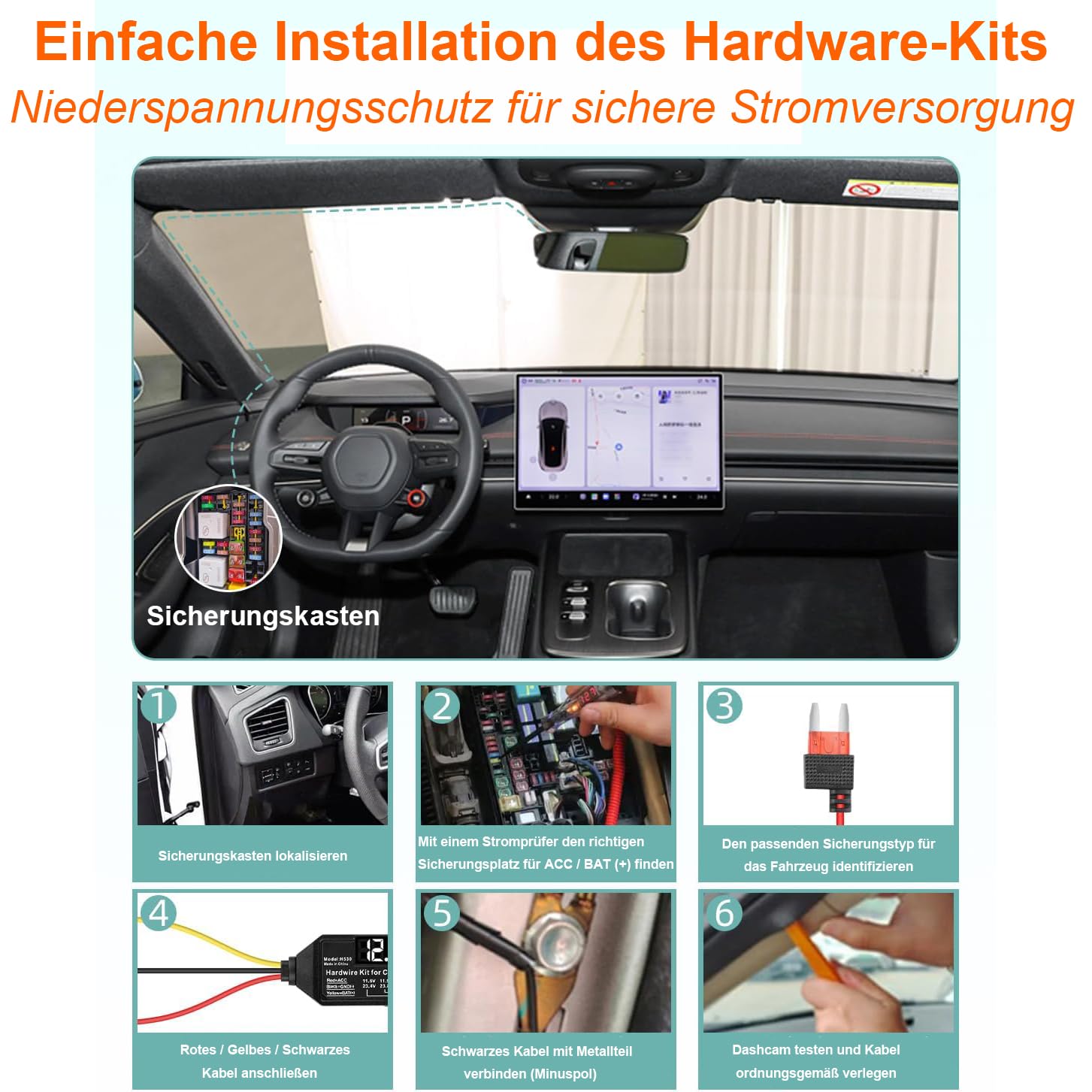 Osmo-s Dashcam Pro 2.0 Verbesserte Version 2026 4K Dashcam Auto Vorne Hinten mit GPS Tracking, WLAN & App, 170° Weitwinkel, 24h Parküberwachung, G-Sensor, Loop Aufnahme, Hardware-Kit & Auto Ladegerät