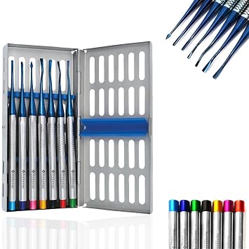 Dental Tooth Luxating Root Extraction Instruments 7PCS DENTAL PDL ELEVATORS LUXATING ROOT SURGERY IMPLANT PRECISE + CASSETTE CASE