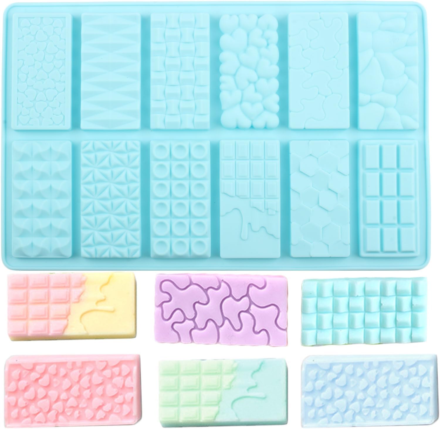 Break Apart Silicone Chocolate Bar Mold For Candy Chocolate Energy Bar