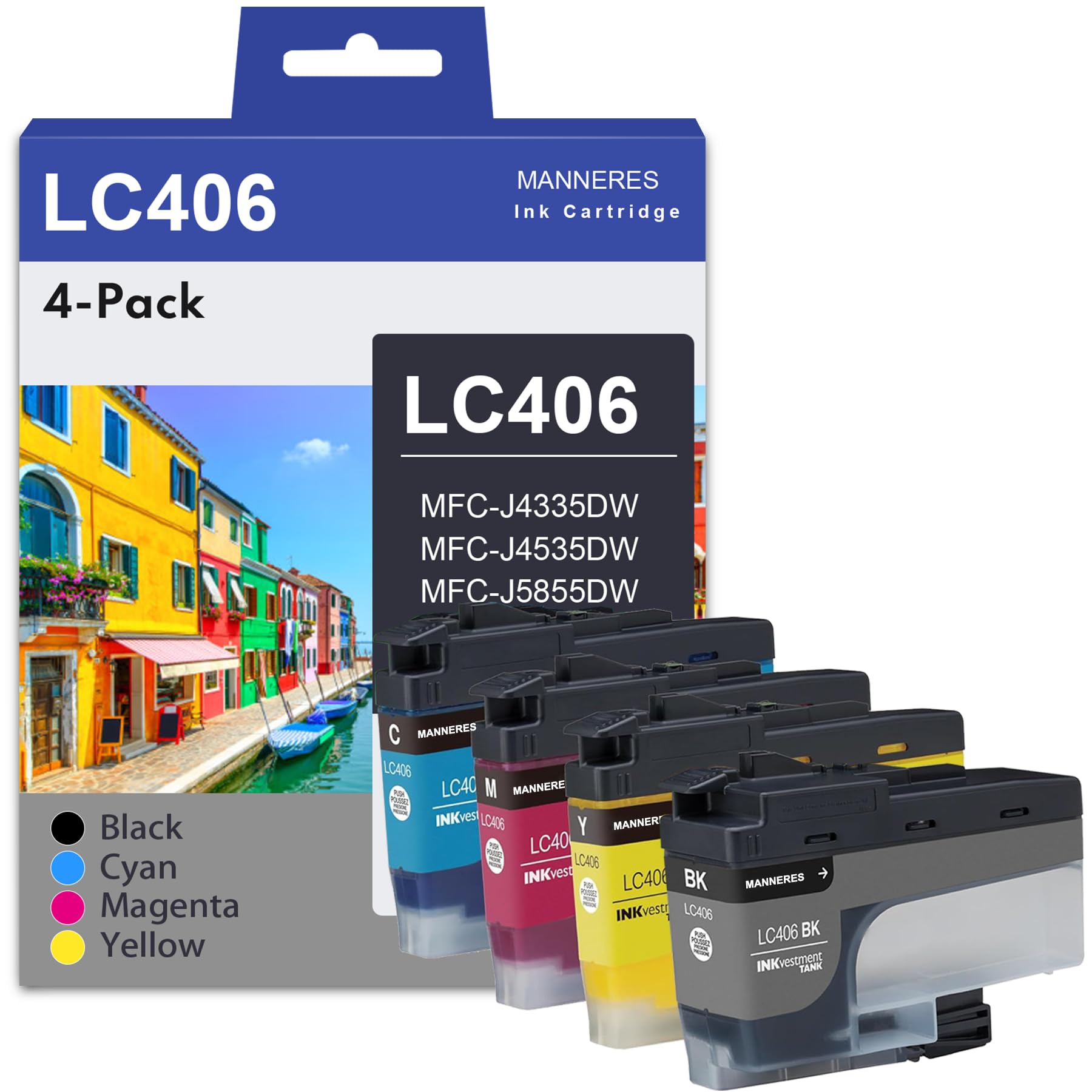 Amazon.com: LC406 Ink Cartridges for Brother Printer(4-Pack