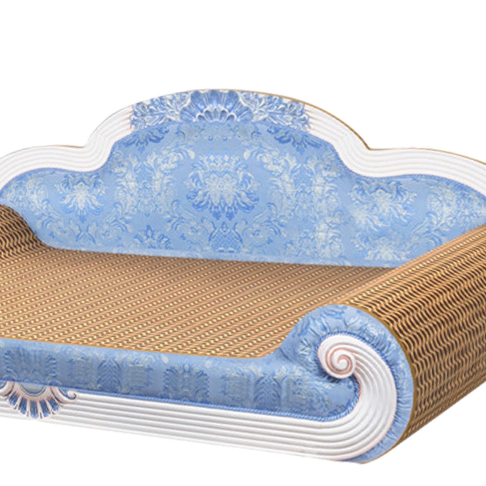 Griffoir pour Chat Lit pour Chat Canapé en Carton Ondulé Accessoire de Mobilier pour Chat Jouet Anti-griffure Structure Convient à La Décorati, Bleu