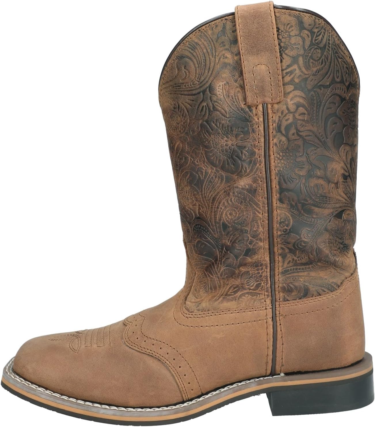 Smoky Mountain Boots | Brandy Series | Women’s Western Boot | 10-Inch Height | Square Toe | Rubber Sole & Block Heel | Tricot Lining & Leather Upper | Steel Shank | Brown Oil Distress/Brown