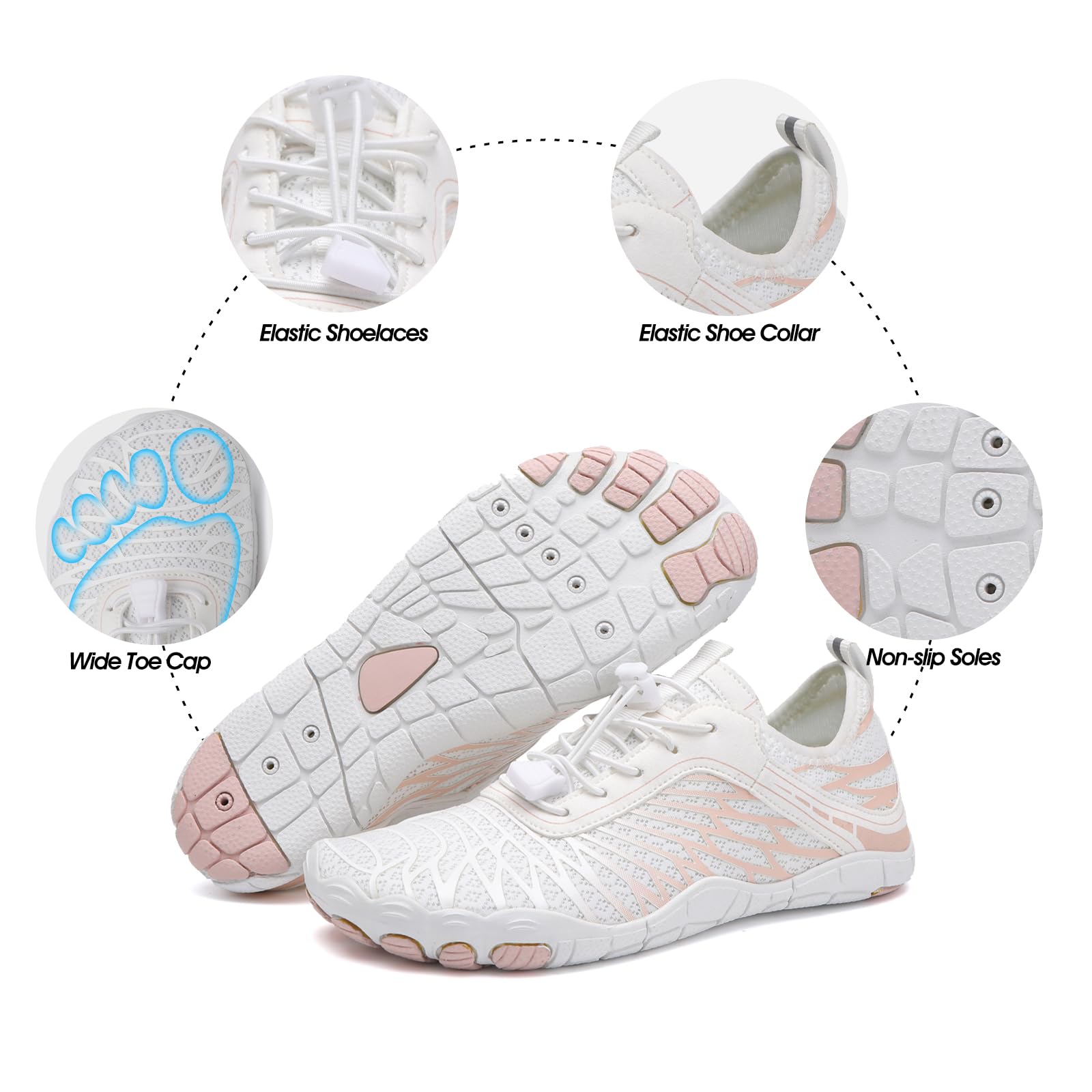 Scarpe da Scoglio Uomo Scarpette da Scoglio Donna Scarpe Barefoot Spiaggia Surf Bagno Sport Outdoor Traspirante Asciugatura Rapida Antiscivolo 36-47 EU