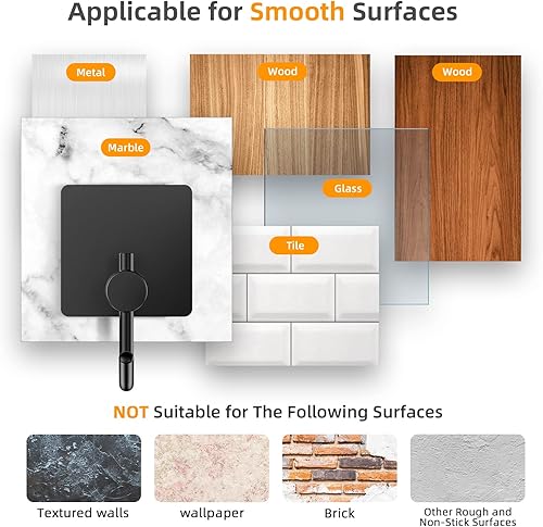 Miniatura 6 de DOMAXCAI Ganchos para toallas, 4 ganchos adhesivos mejorados, resistentes, ganchos de pared impermeables para colgar, ganchos fuertes para toallas,