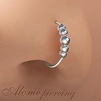 Vista 2 de Anillo de nariz de ópalo para piercing