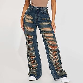 パンツ RIPPED WIDE STRAIGHT DENIM TSY RIPPED WIDE STRAIGHT