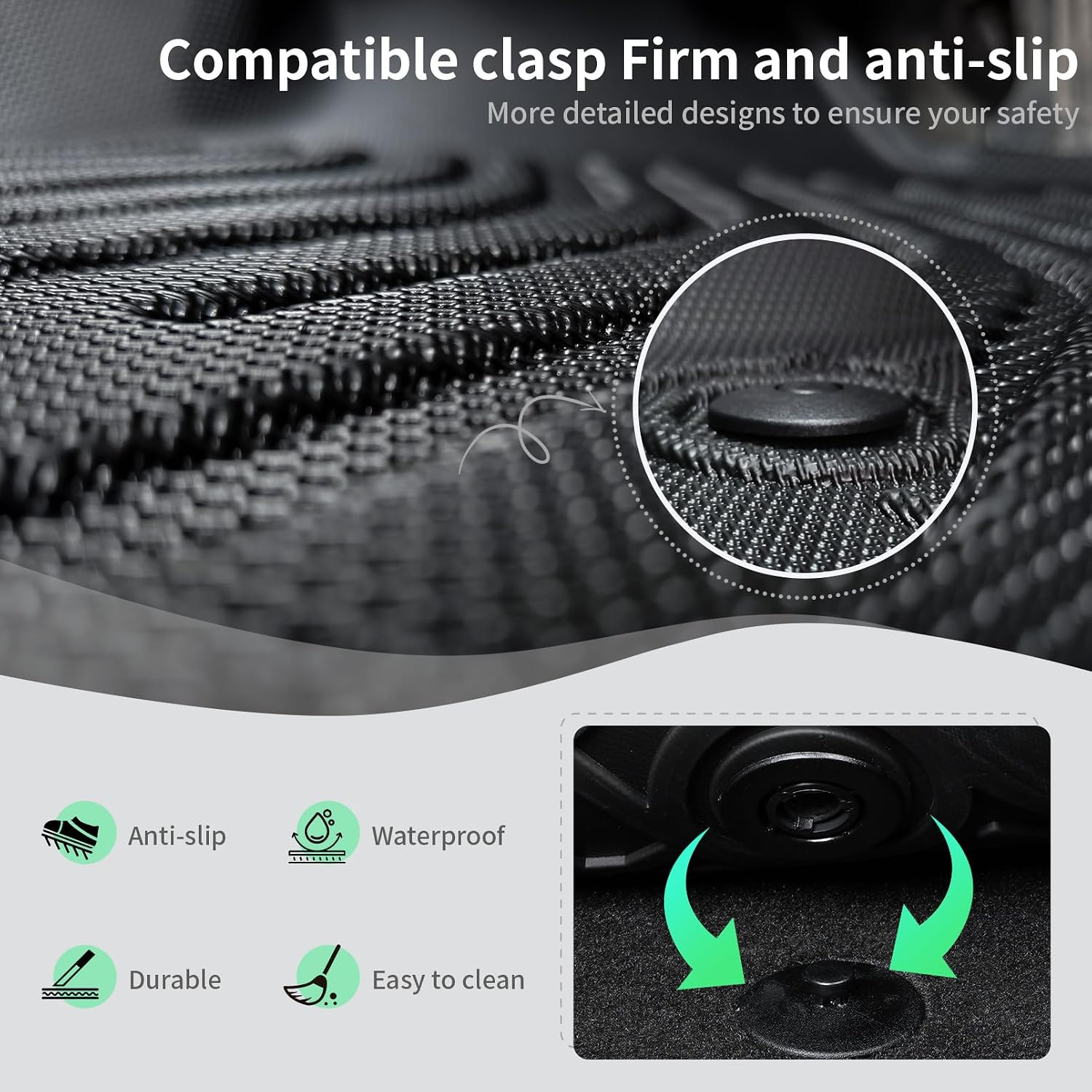 Car Floor Mats for 2020-2025 Kia Soul Custom Fit TPE All Weather Protection Complete Set Including Non-Slip Front Rear Cargo Liner, Seat Back Mat, 4 Door Sill Protectors, Trunk Mat 9-Piece