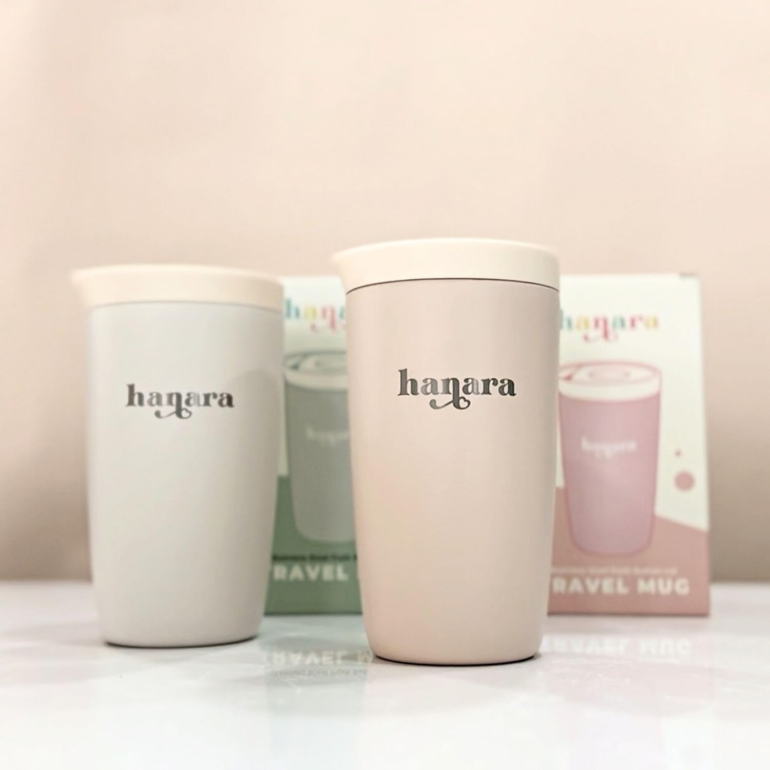 12 oz Push Button Lid Stainless Steel Travel Mug | Double Wall Insulated, Leak-Proof | Keeps Drinks Hot for 6hrs & Cold for 12hrs | Dishwasher Safe | Perfect for Coffee, Tea & More (Beige Gray) - Image 9