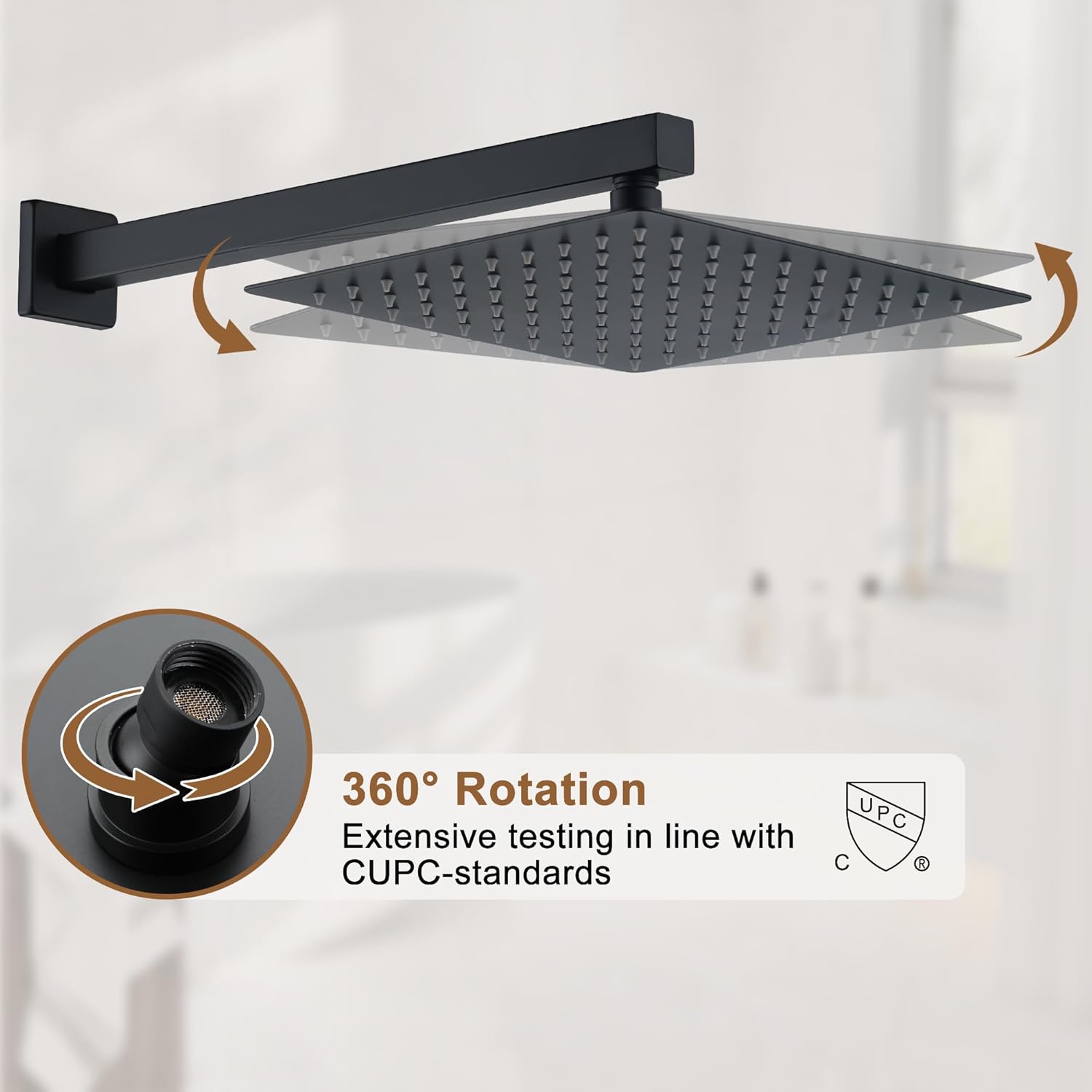 Cap de duș cu funcție de rotație la 360 de grade