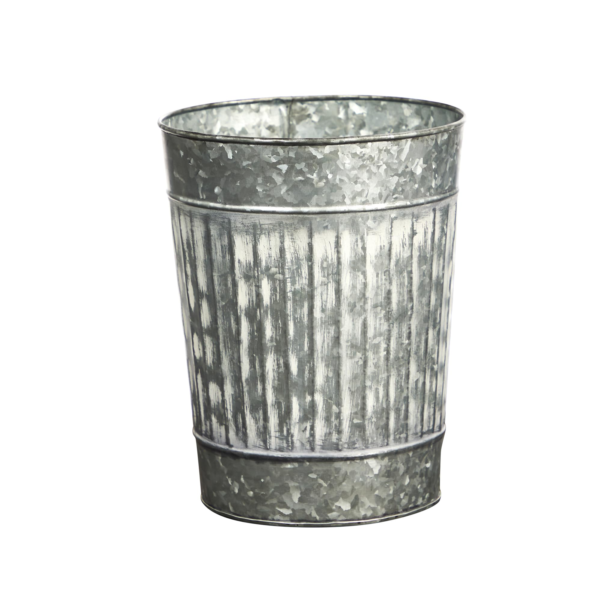 Nearly Natural 10in. Farmhouse Country Pail Planter,Gray