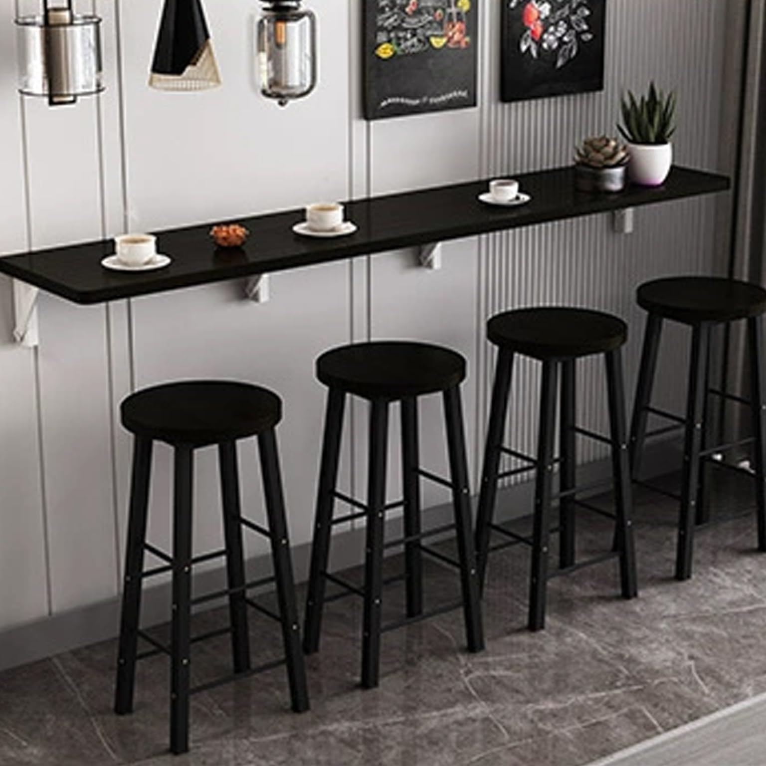 Folding Wall Hanging Table for Home and Garden Multifunctional Long Narrow Desk for Dining Restaurant Milk Tea Shop and Bar Event Indoor and Outdoor Use.