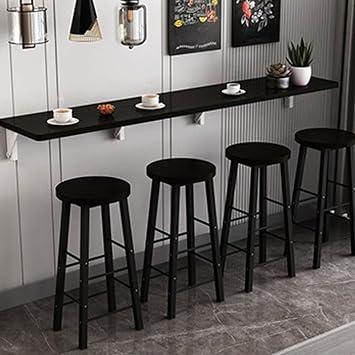 Wooden Wall Mounted Drop Leaf Dining Table for Milk Tea Shop and Kitchen Space Saving Folding Bar Table for Small Spaces