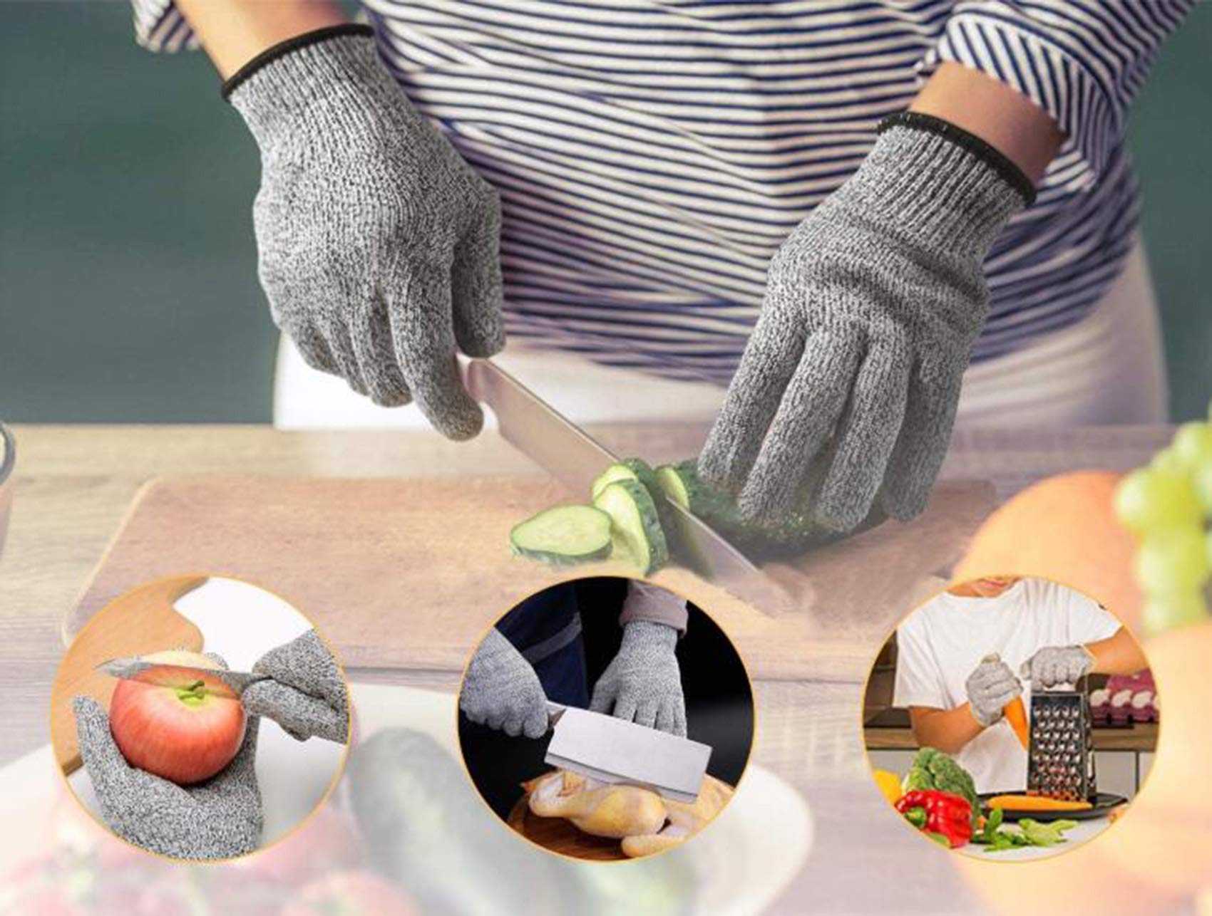 Schnittsichere Handschuhe für Kinder – Leistungsfähiger Level 5 Schutz, lebensmittelecht, Schnittfeste Premium Handschuhe, Schnittfeste Handschuhe, XXXS (Geeignet für 3-5 Jährige) Baumarkt