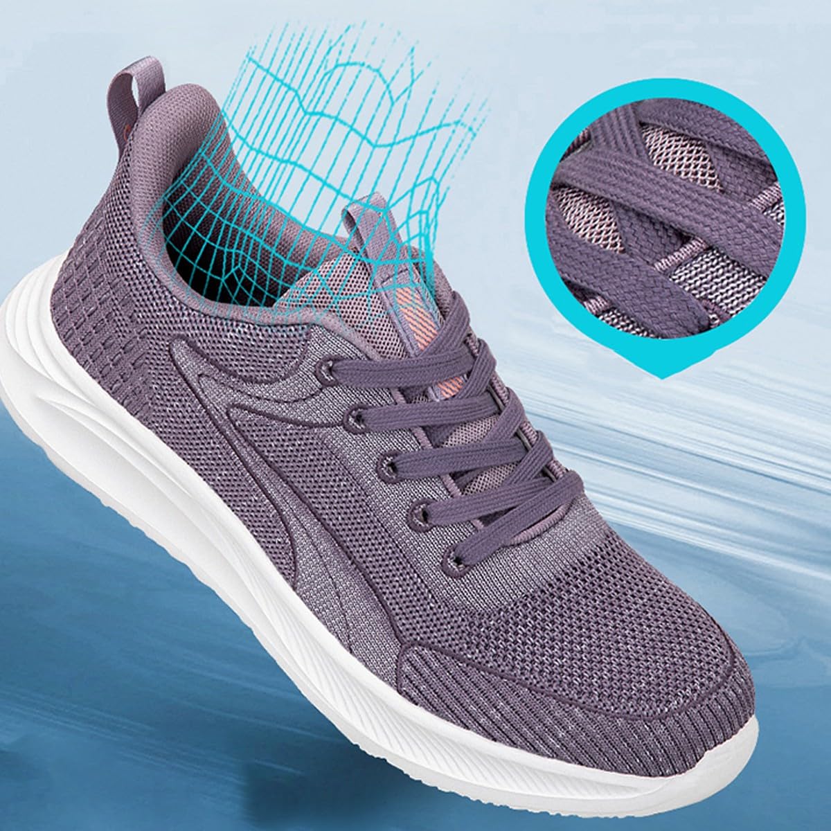 Zapatos de Tenis para Caminar para Mujer Que se Atan en la Parte Superior Zapatillas Antideslizantes para Caminar y Correr para Mujer Zapatos de Entrenamiento para Mujer en la Parte Superior Media.