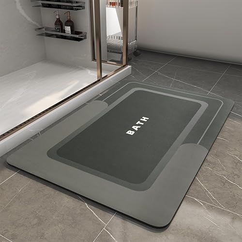 MontVoo - Tapete de baño antideslizante, súper absorbente, resistente a las manchas, de secado rápido, delgado, para baño, suelo, bañera, tocador,