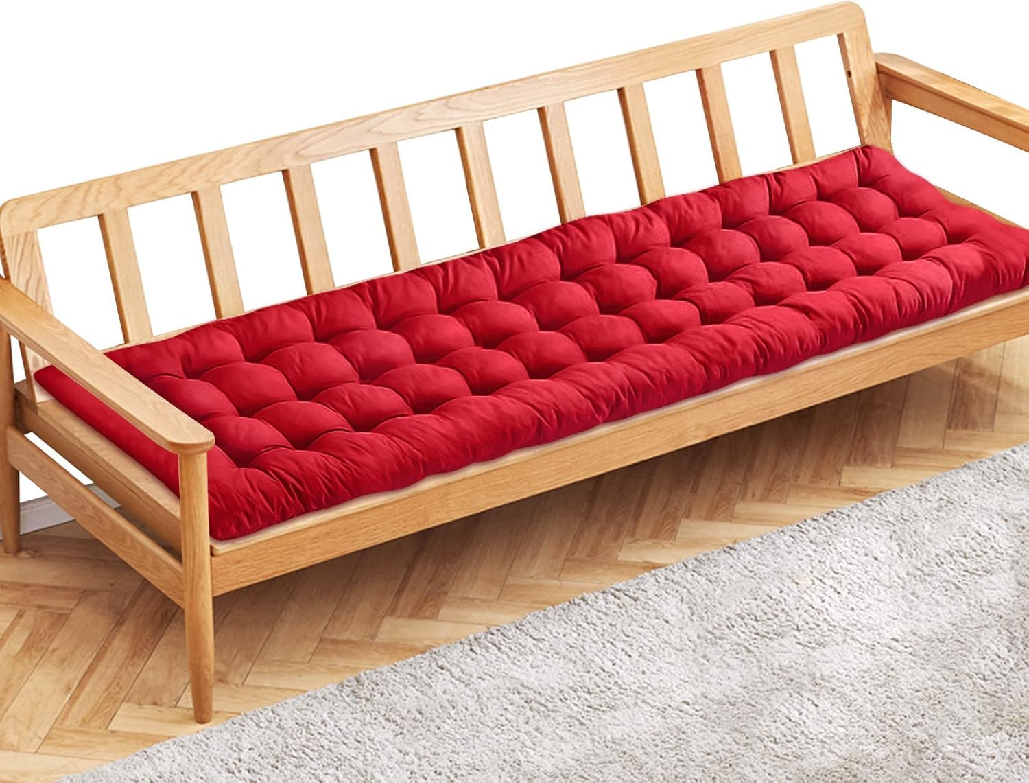 Hundur Store Garden Bench Velvet Cushion, 2/3 Seater Garden Chair Pad Porch Swing Chair Cushion Bench Seat Pad Mat Furniture Pad for Garden Patio 59x19inch