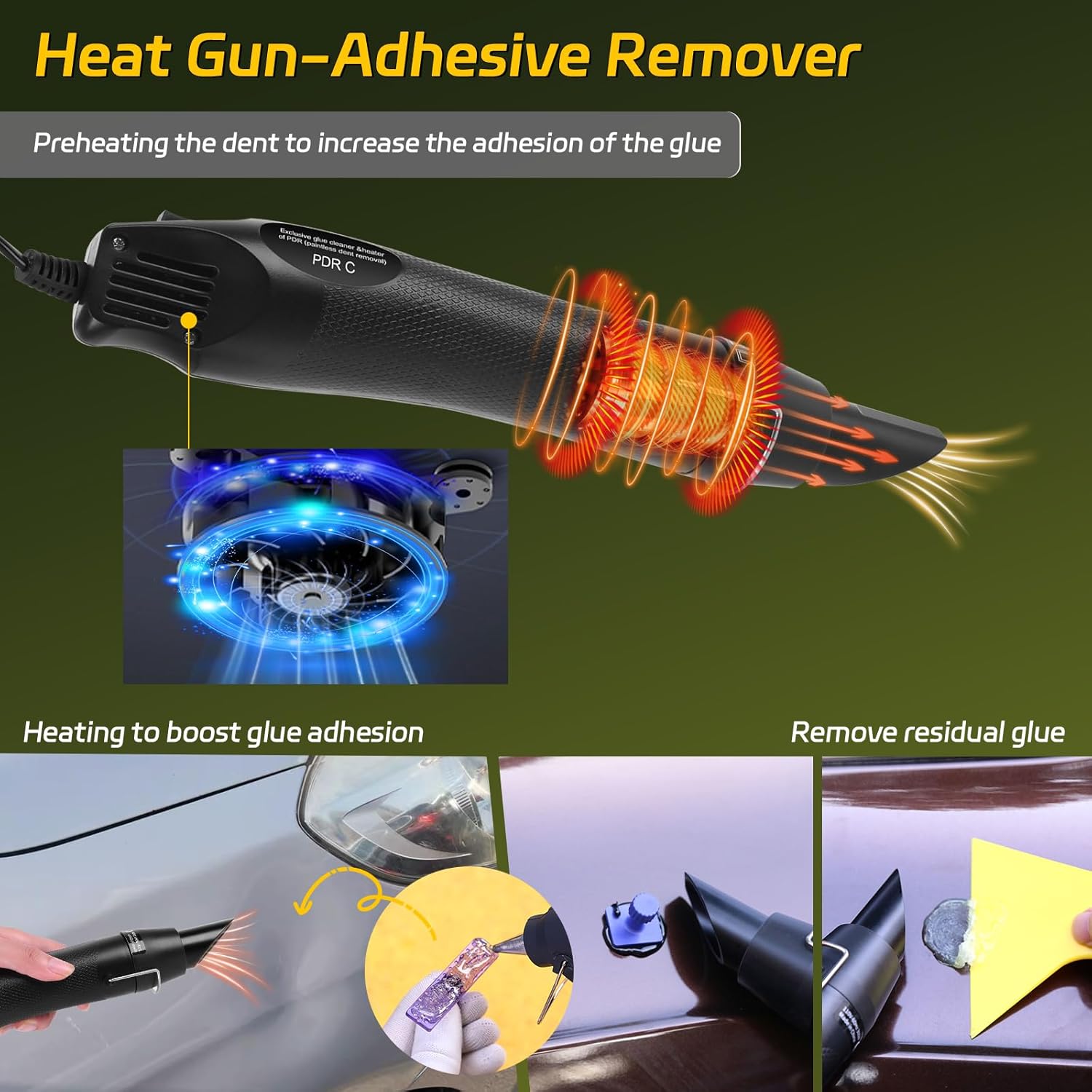 Super PDR Paintless Dent Repair Kit, Car Dent Removal Tools, PDR Tools, Dent Puller Kit with Dent Lifter, Bridge Puller, Slide Hammer T-Bar for Car Body Dents, Kit Includes Glue Removal Tool