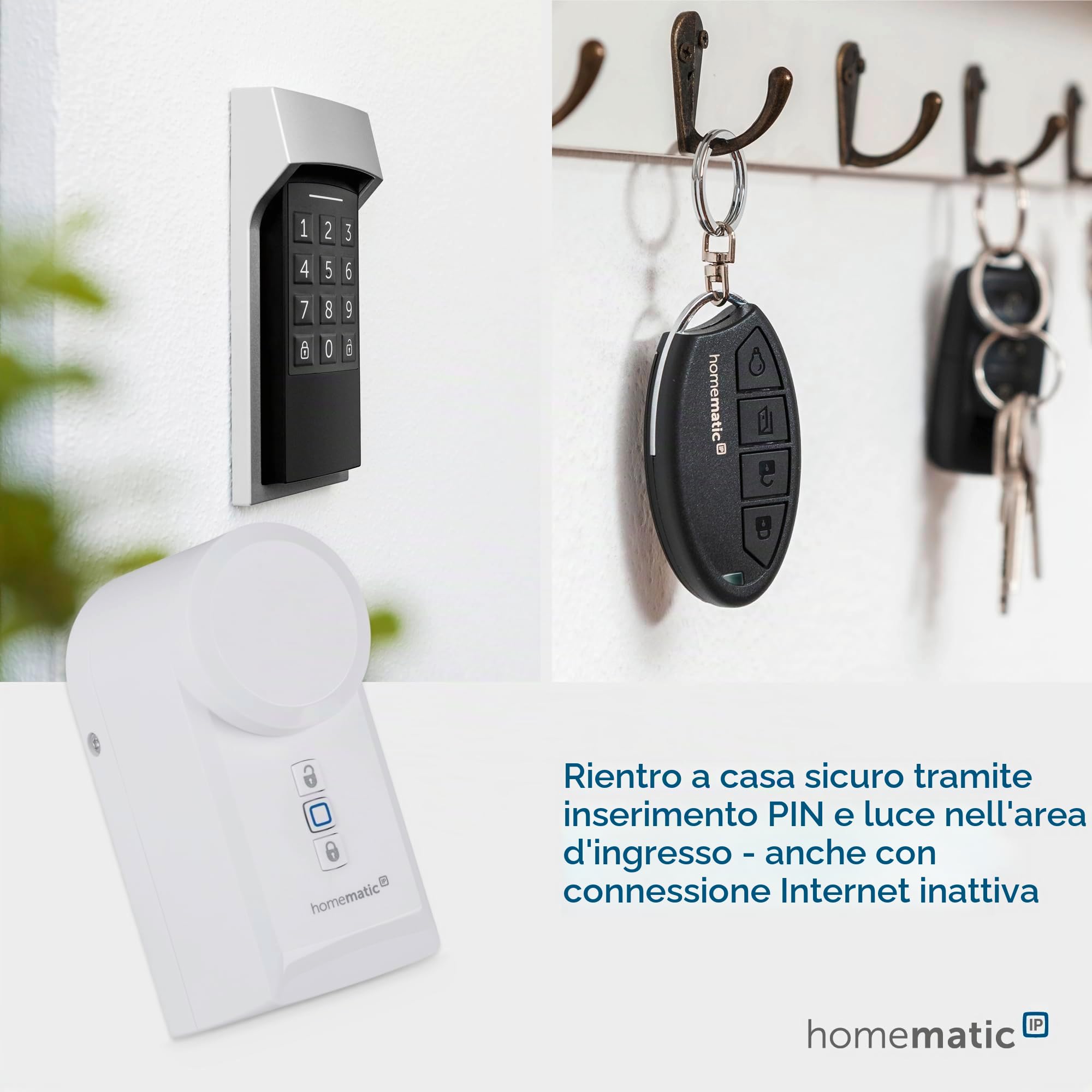Homematic IP Smart Home Türschlossantrieb, elektronisches Türschloss, Smart Lock nachrüstbar ohne Umbau, Türöffner steuerbar per App, Alexa & Google Assistant, 154952A0