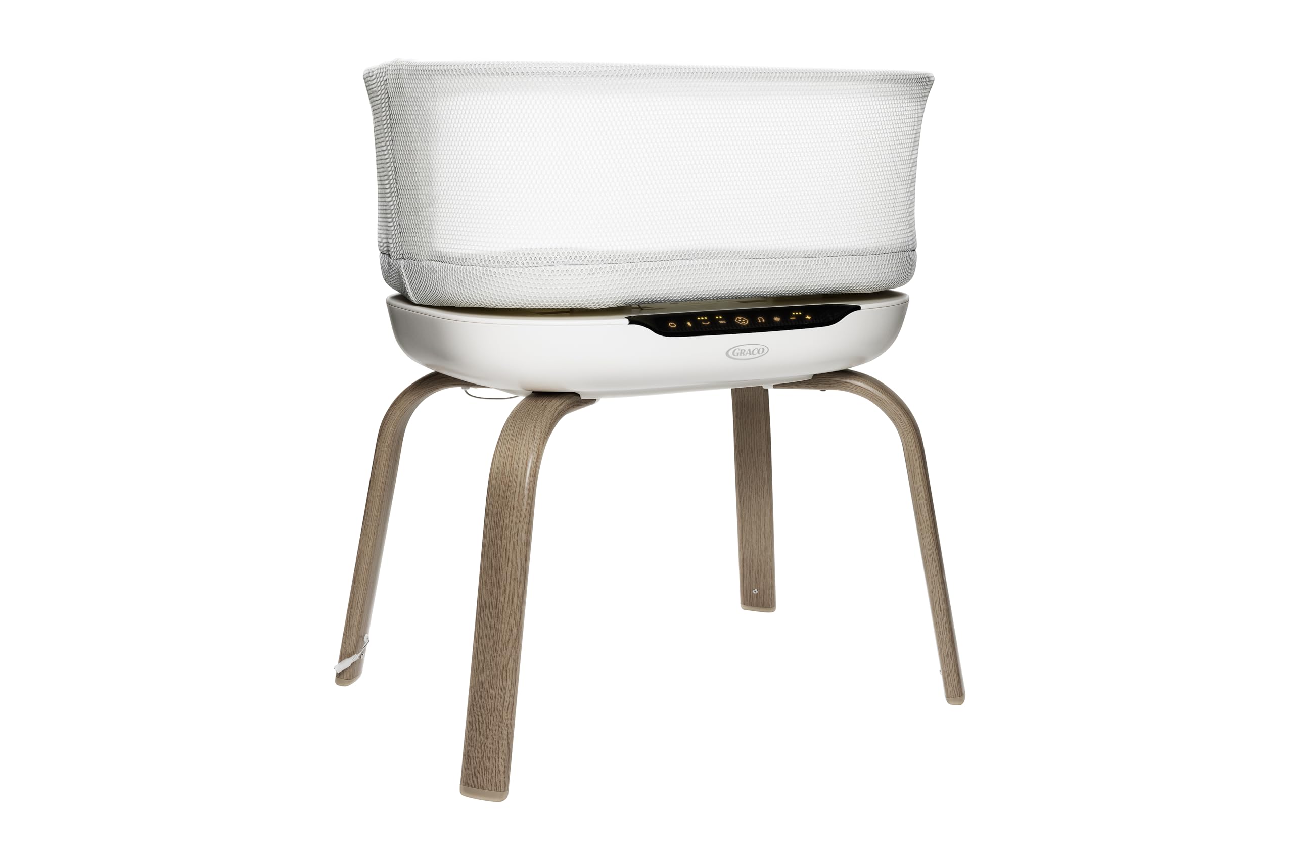 Graco - Eluma™ Nest Culla fianco letto, con tecnologia di rilevamento del pianto, oltre 1000 combinazioni tra movimenti e suoni per calmare, dalla nascita fino a 6 mesi circa (max. 9 kg), colore Luna