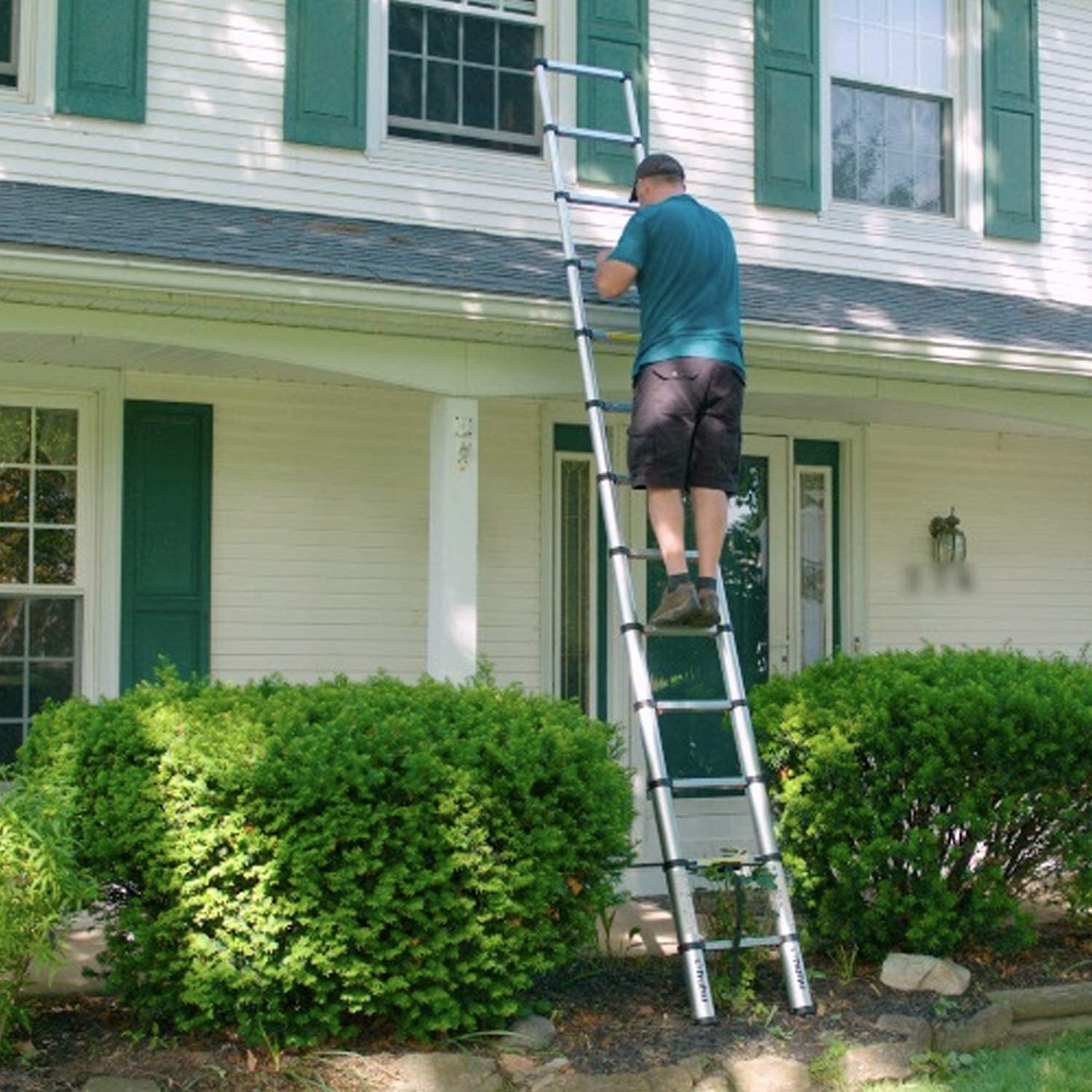 GOBBLER 6.2m (20.5 ft) Portable & Compact Ultra-Stable Aluminium Telescopic Ladder Multipurpose Step Ladder for Home & Outdoor use; 15 Steps (GB-TL 6.2m) — Amazon image 3