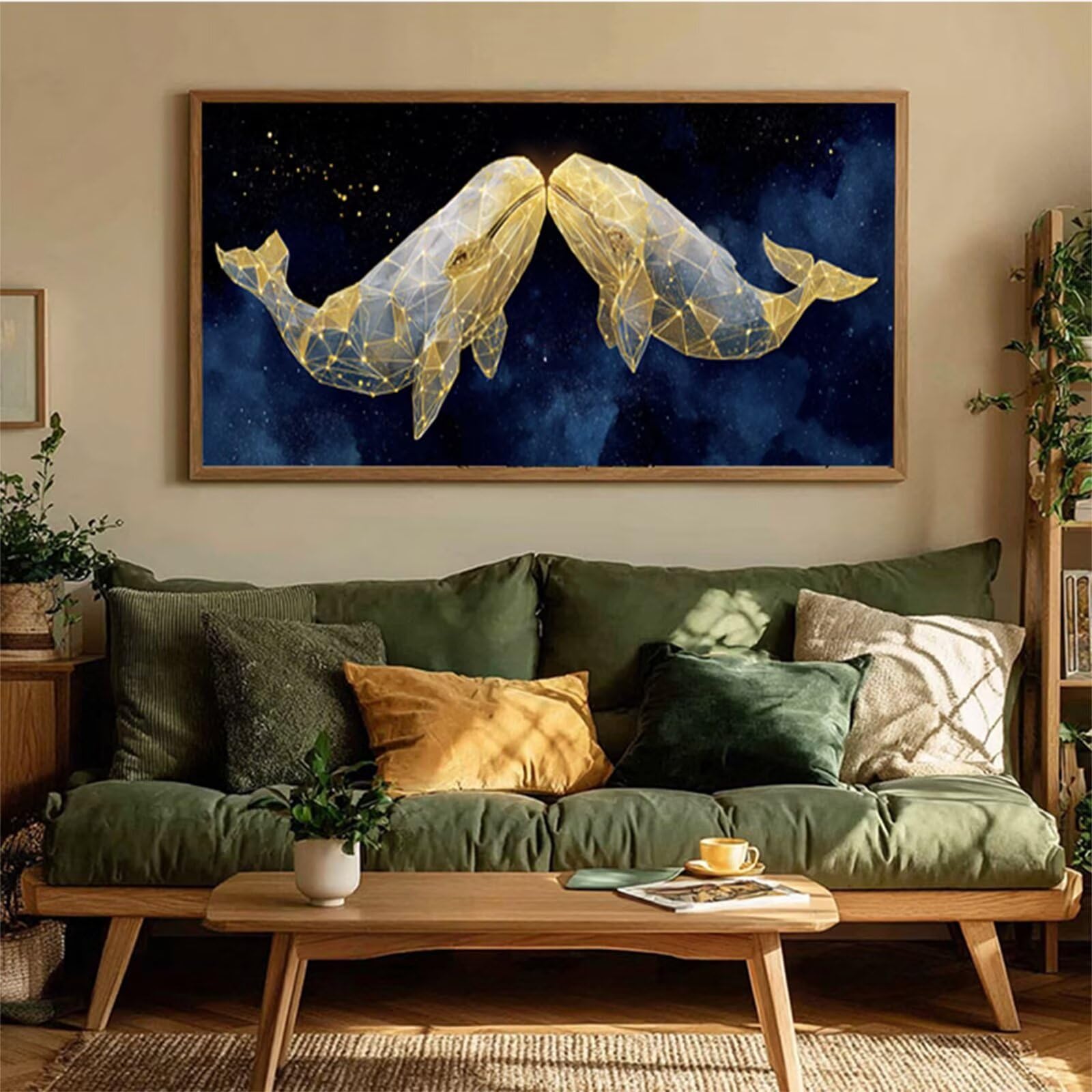 Malowanie według numerów dla dorosłych gwiaździste niebo, Whale Malowanie według numerów Dzieci, DIY Zdjęcia Rękodzieło Dorosły, Paint by Numbers Adult Zestawy z pędzlami i farbami akrylowymi