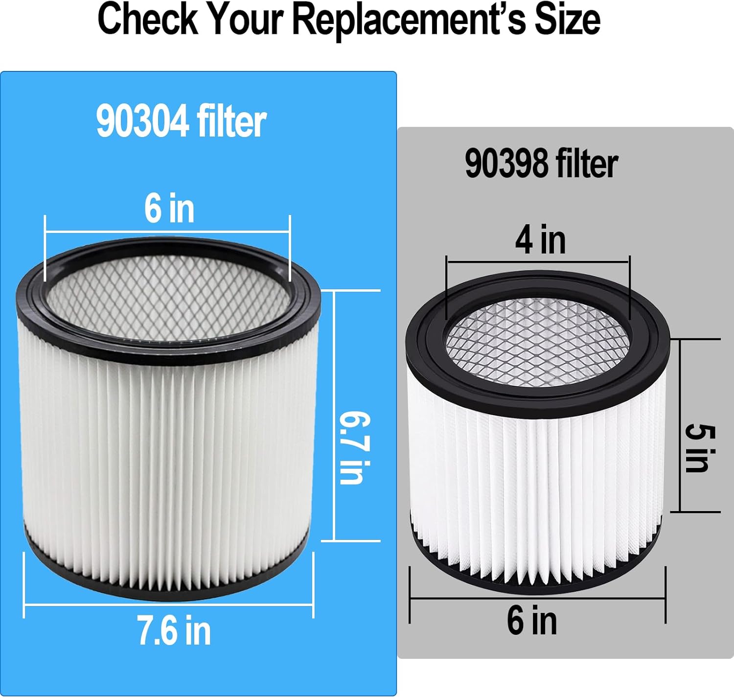 Extolife Replacement Filter Compatible with Shop-Vac 90350 90304 90333 Replacement fits most Wet/Dry Vacuum 5 Gallon and above (1)