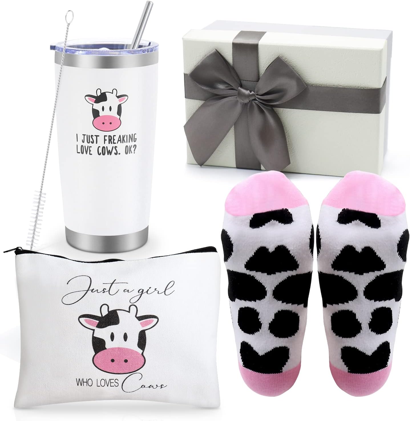 Yahenda Cow Themed Gifts for Girls Women, 20 oz Insulated