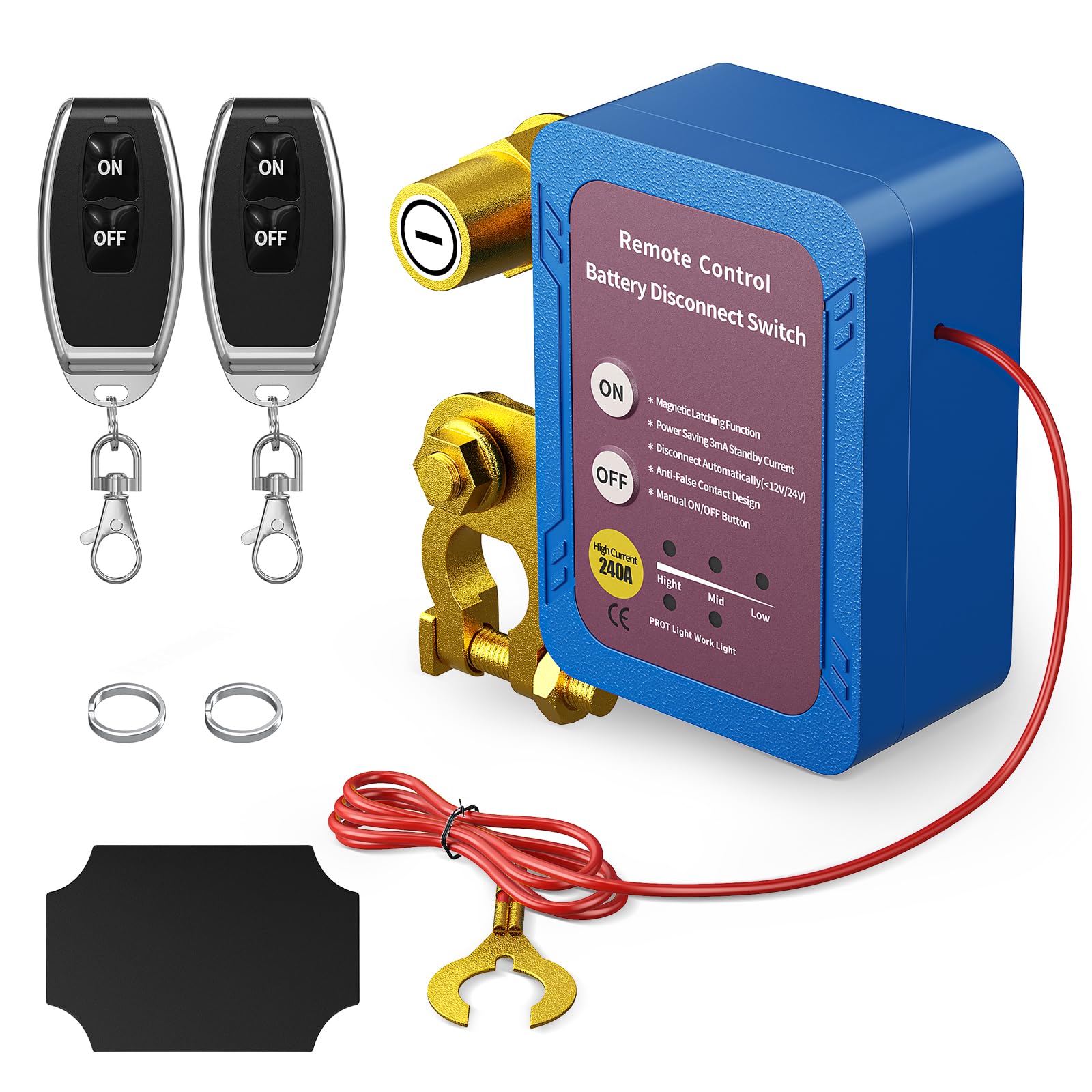 Interruttore di interruzione della batteria senza fili 12 V 240 A protezione antifurto interruttore di spegnimento automatico per auto, camper, ATV, camion, barca