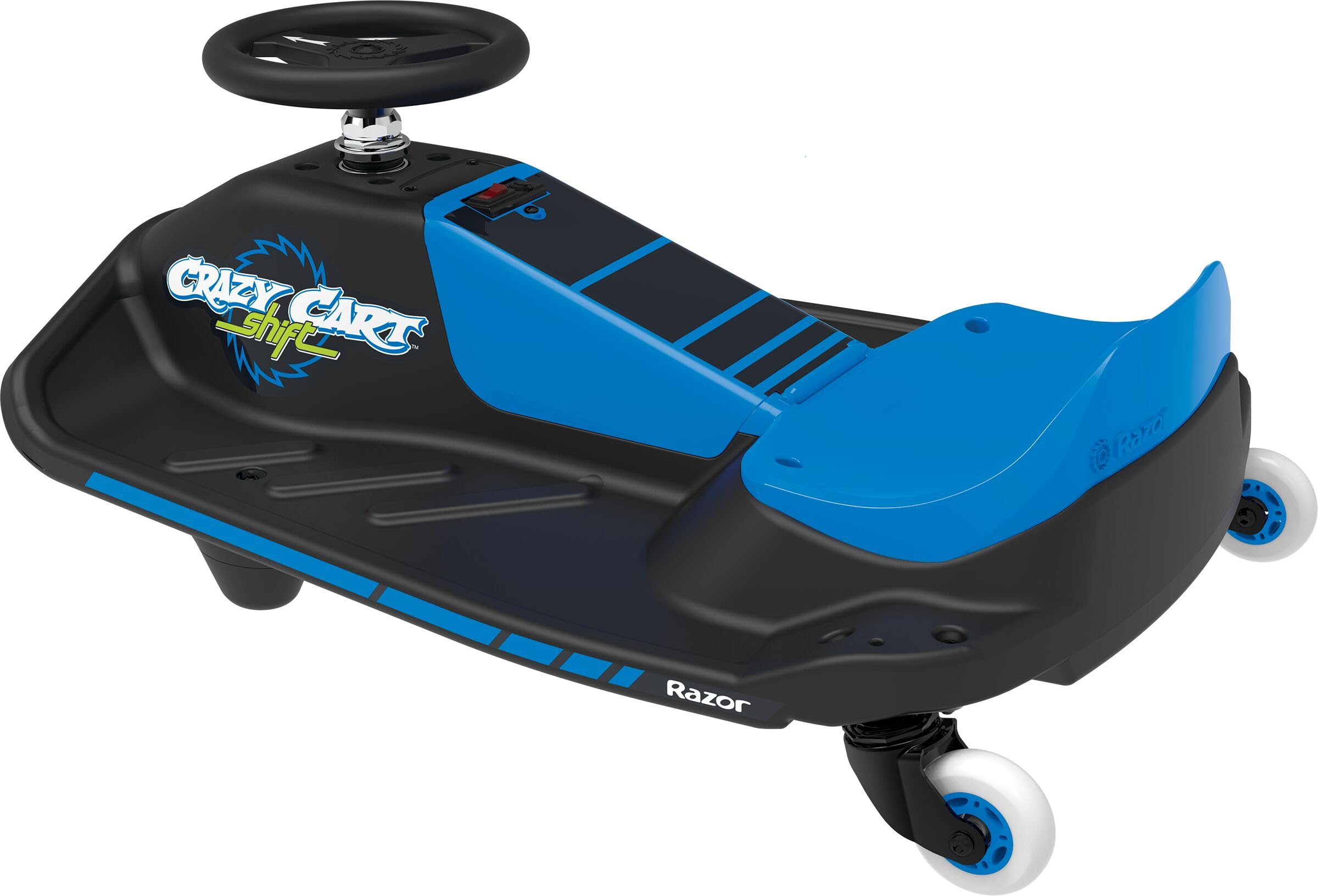 Crazy Cart Shift LV – Razor litowo Drift Kart dla dzieci, wysokowydajny silnik o mocy 100 W, szybsze ładowanie, lżejsza konstrukcja, o zmiennej prędkości