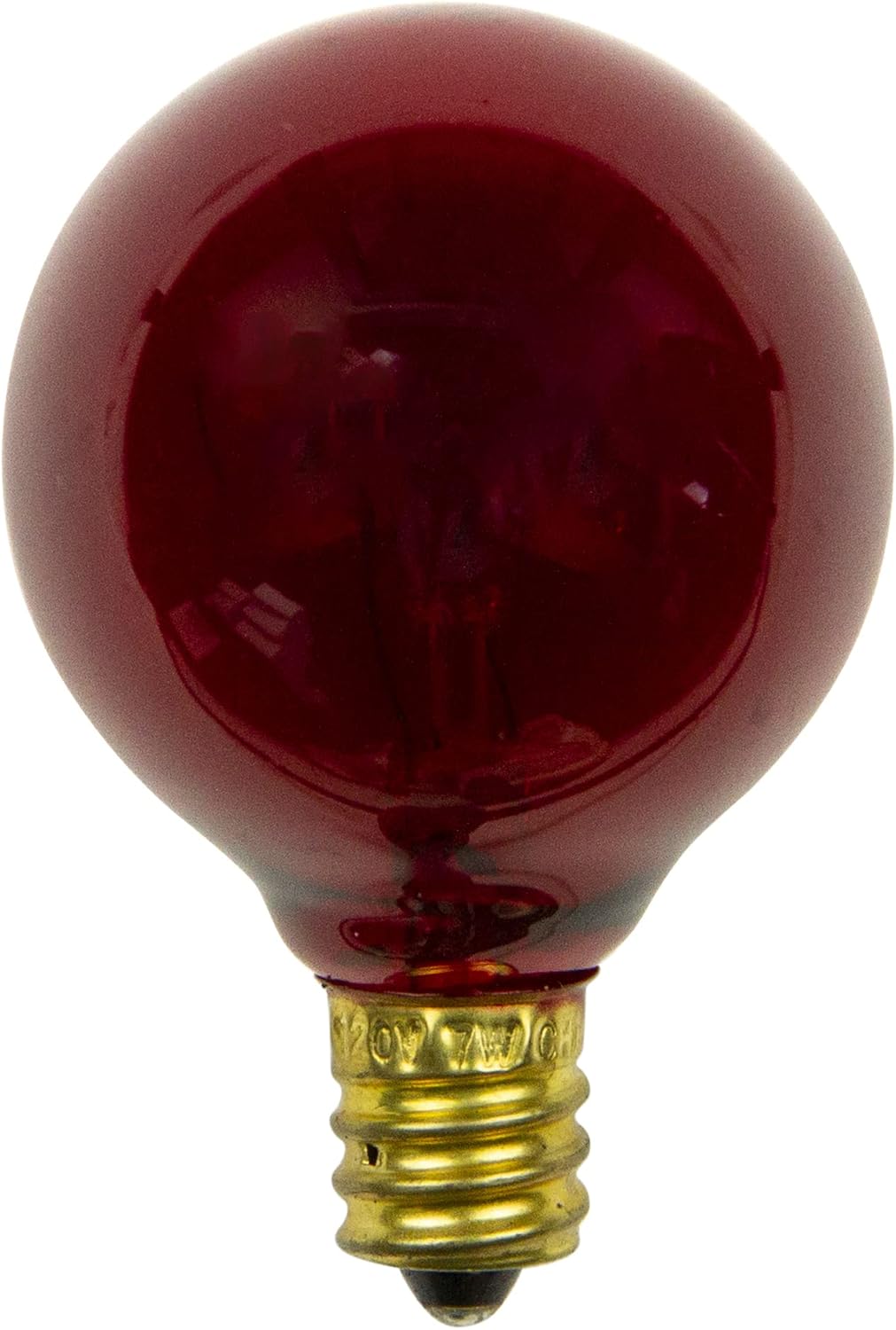 Northlight Transparent G40 Globe Incandescent Christmas Replacement Bulbs - Red - Pack of 25
