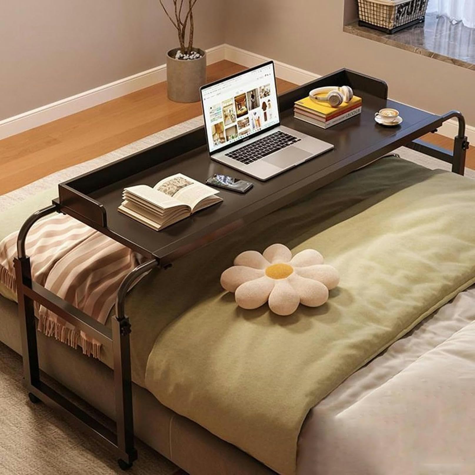 Table de lit 115-210 cm extensible pour soulager le dos en télétravail