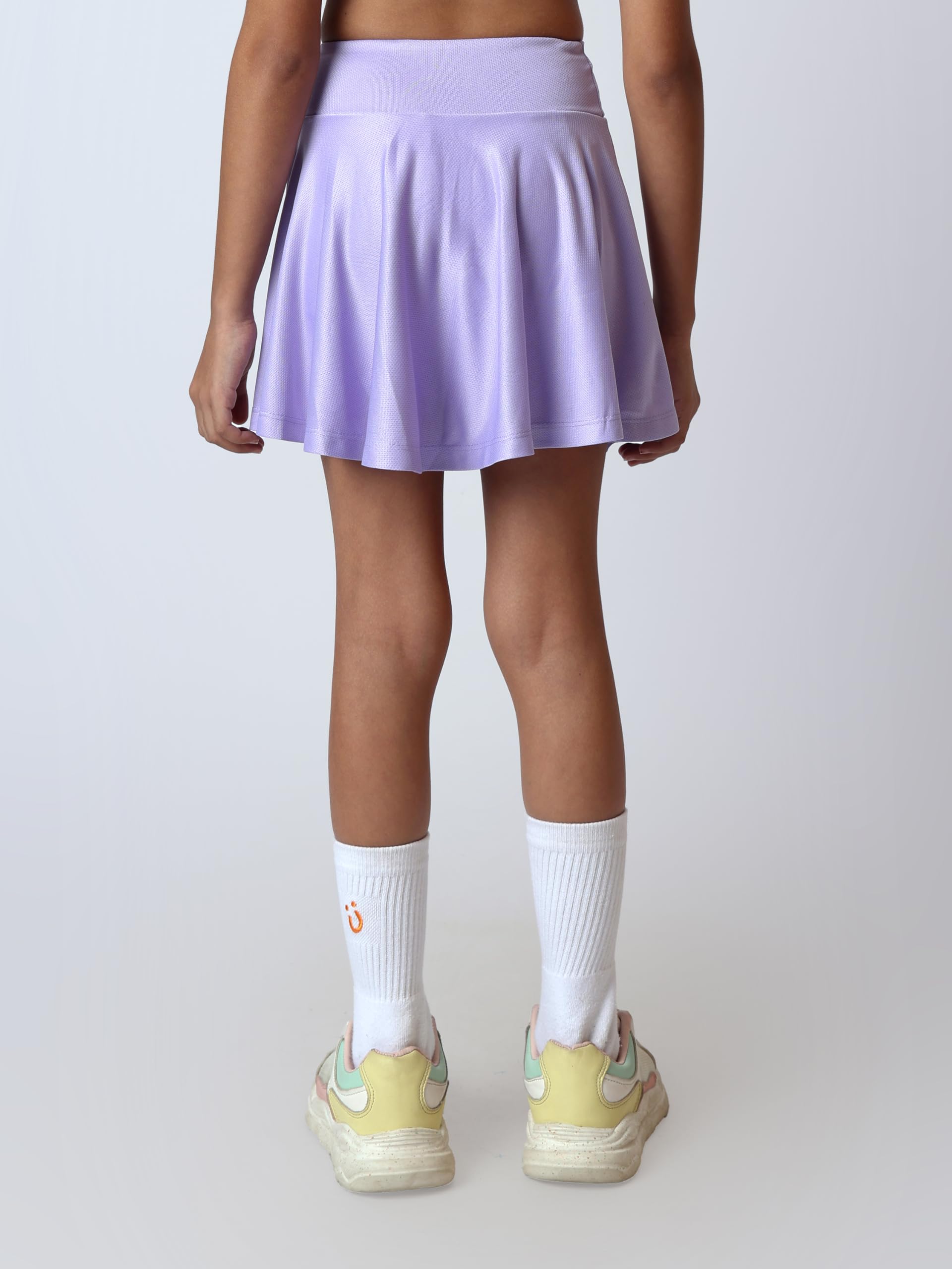 UMILDO Girls Activewear Skorts – Lavender Solid Sports Skorts with Convenient Pockets and Built-in Shorts for Tennis Skating & Dance (Ages 4–14) 1