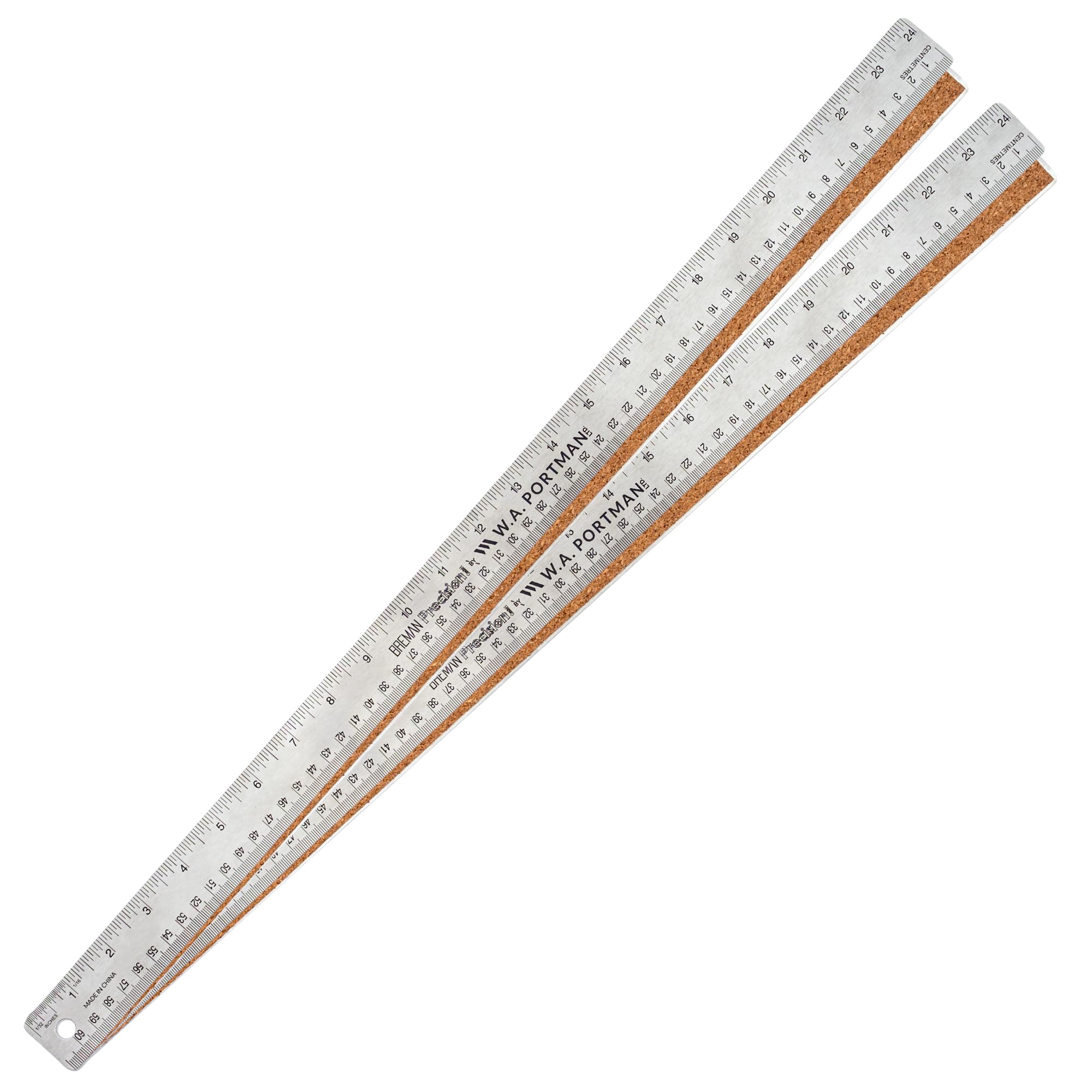 Breman Precision Metal Ruler 24 Inch Cork Back – 2 Pk Stainless