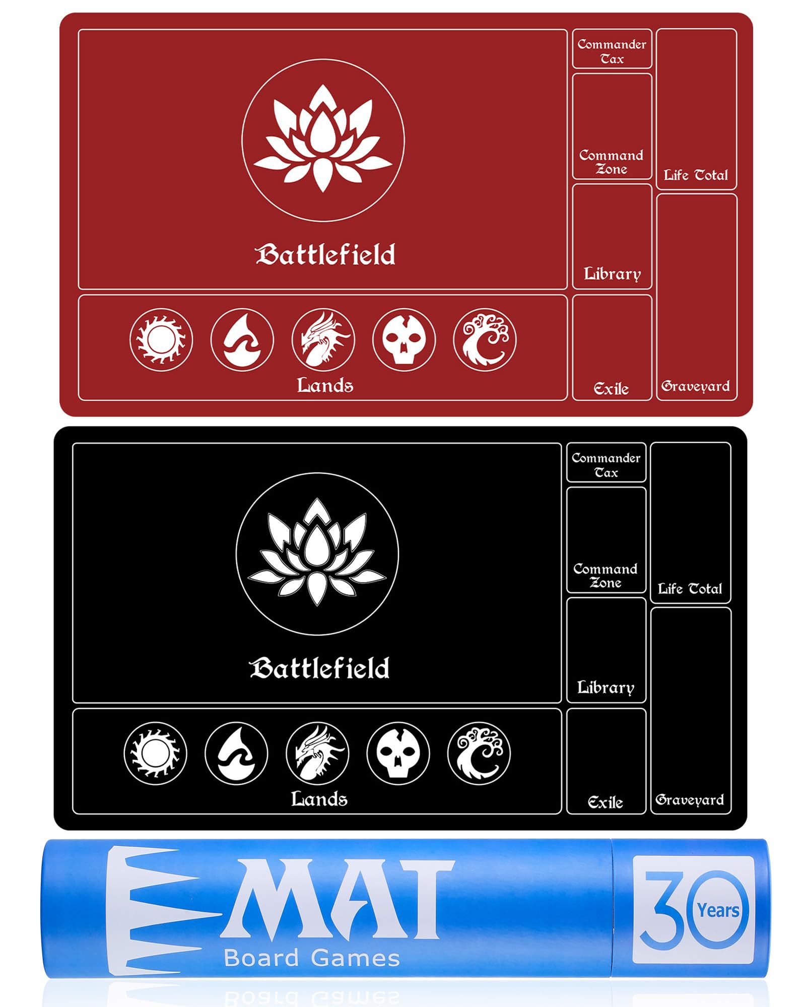 Biouai MTG Playmat Stitched with Magic Zones