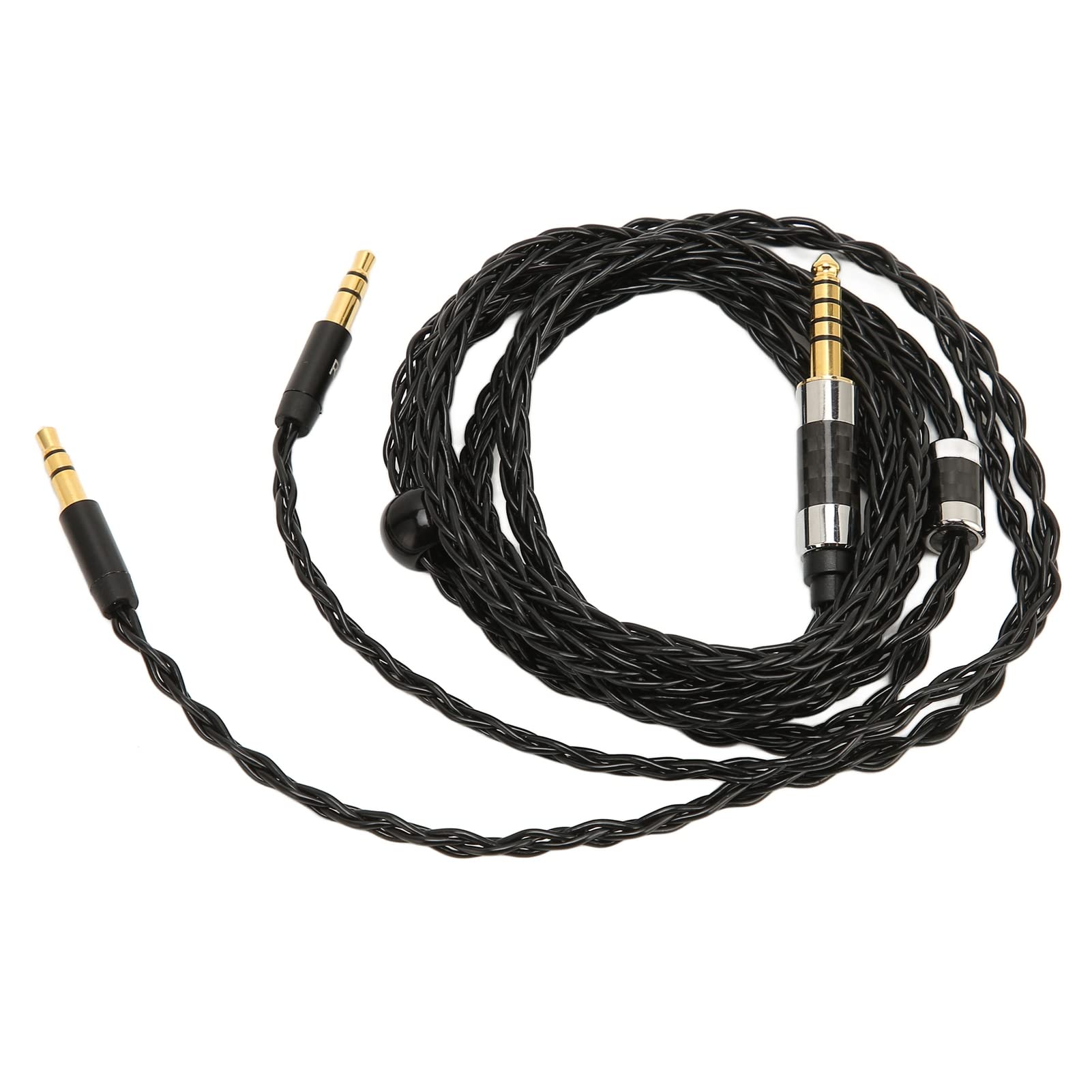Goshyda Cavo per Cuffie, da 4,4 Mm a Doppio Cavo Audio per Cuffie da 3,5 Mm Cavo Audio Placcato Argento a 8 Fili, per MDR Z7 Z1R, per Teloon D7100 D7200 D600 D9200, per T1 T5, 1,2 M/3,9 Piedi
