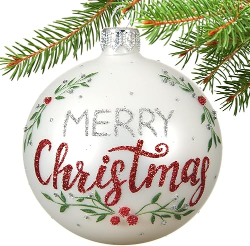 Miniatura 2 de Adorno de cristal soplado de Feliz Navidad - Decorado a mano