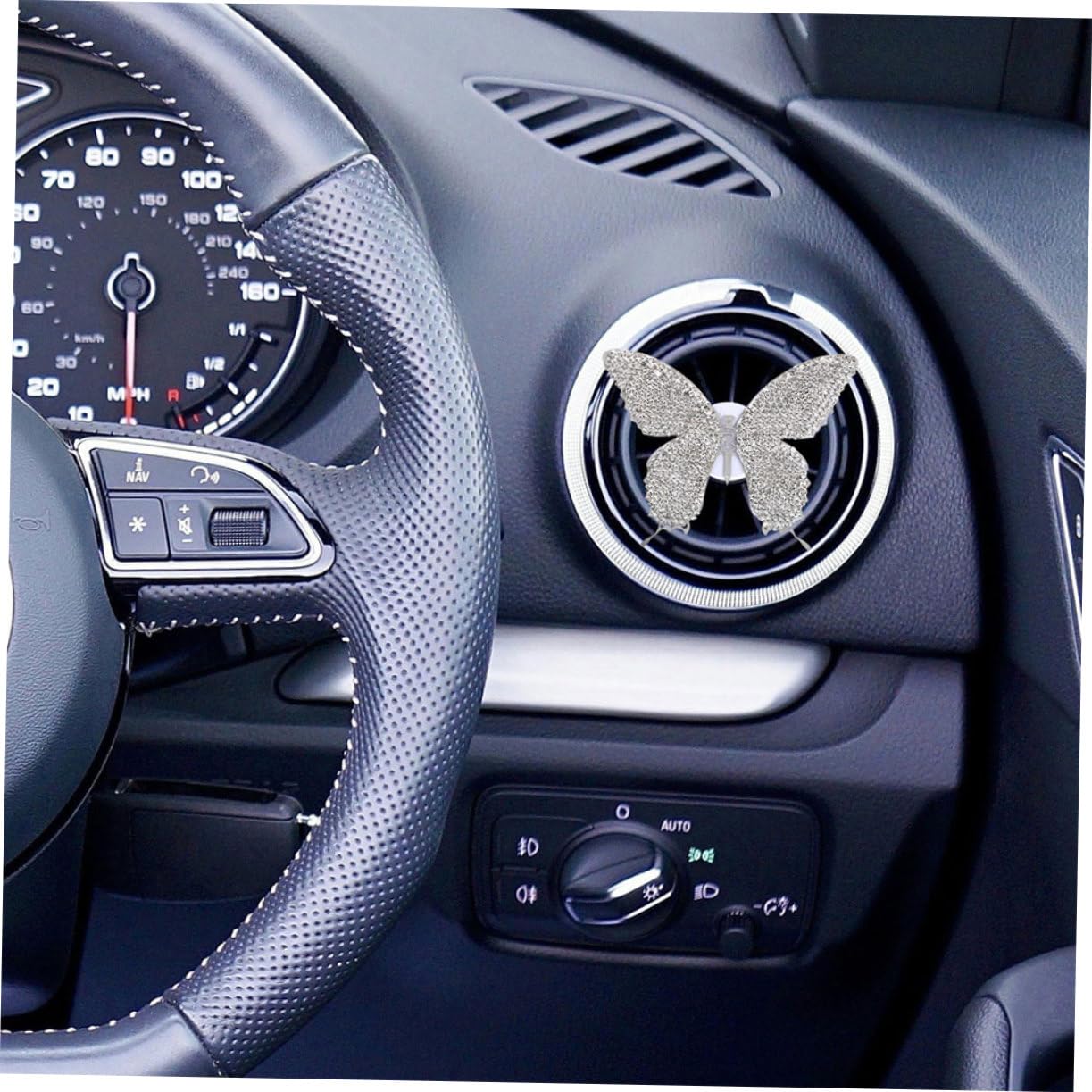 SOLUSTRE 5 Pezzi Di Clip Per Bocchette Di Ventilazione Per Auto A Forma Di Farfalla Decorazione Automatica Per Auto Con Strass