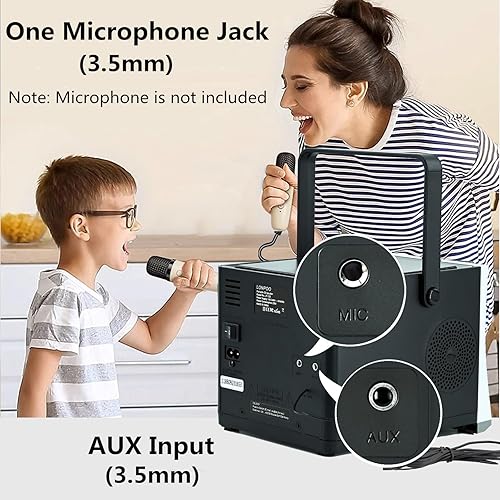 Miniatura 5 de Reproductor de CD portátil de 20 W compatible con BluetoothRadio FMreproducción de MP3entrada USBAUXconector para auricularesconector de