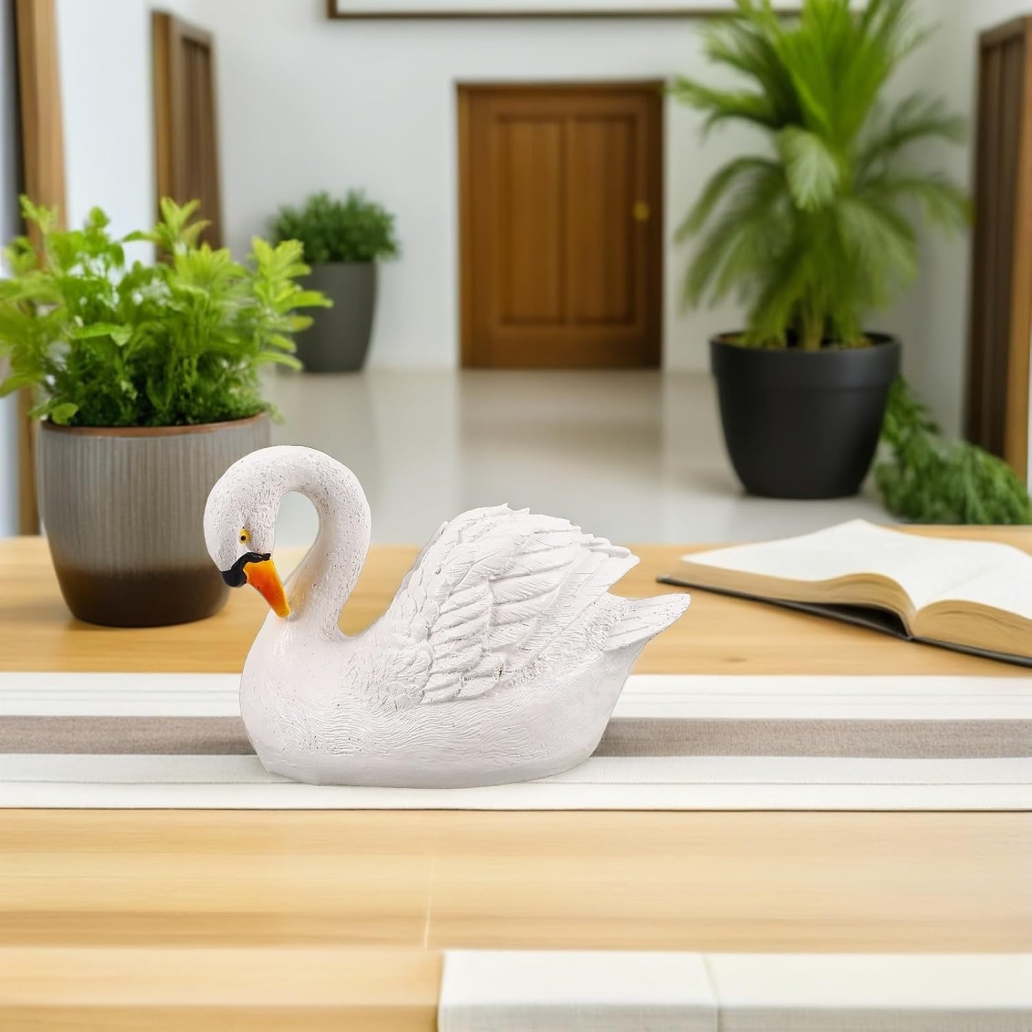 Swan Figurine Decor Resin White Weather Resistant Garden Ornament image 5